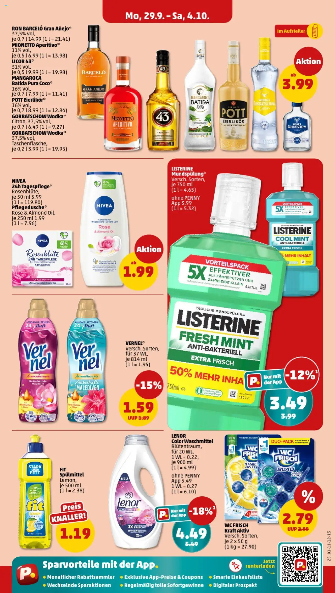 Penny Prospekt 	 – gültig ab 29.09.2025 | Seite: 25 | Produkte: Lenor, Duft, Wodka, Listerine