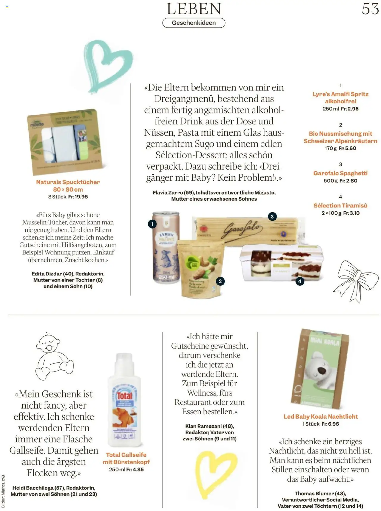Migros Magazin – gültig ab 22.09.2025 | Seite: 53 | Produkte: Nachtlicht, Pasta, Bilder