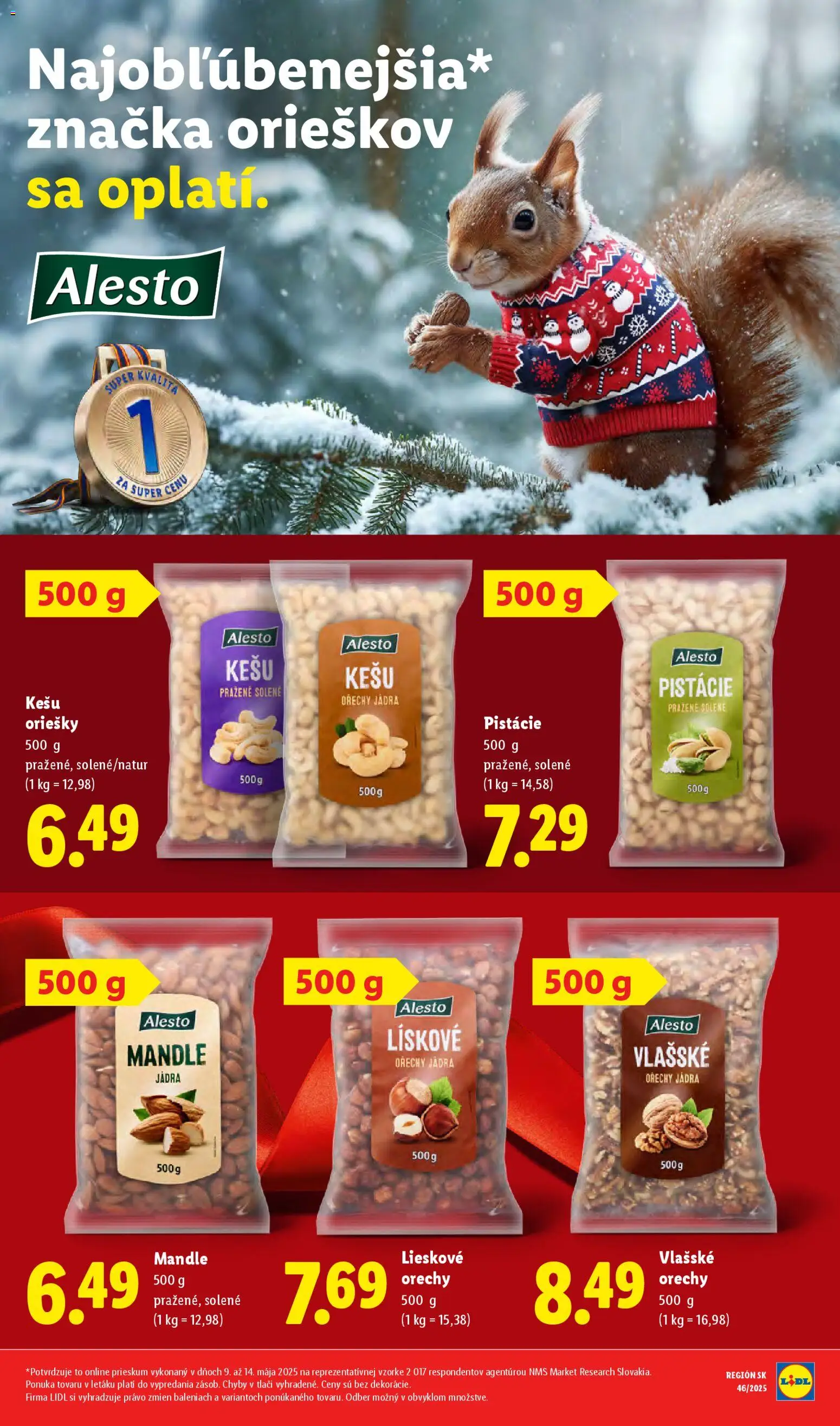 Nové Lidl akcie – leták je platný od 13.11.2025 | Strana: 63 | Produkty: Pistácie, Mandle, Kešu orechy, Vlašské orechy