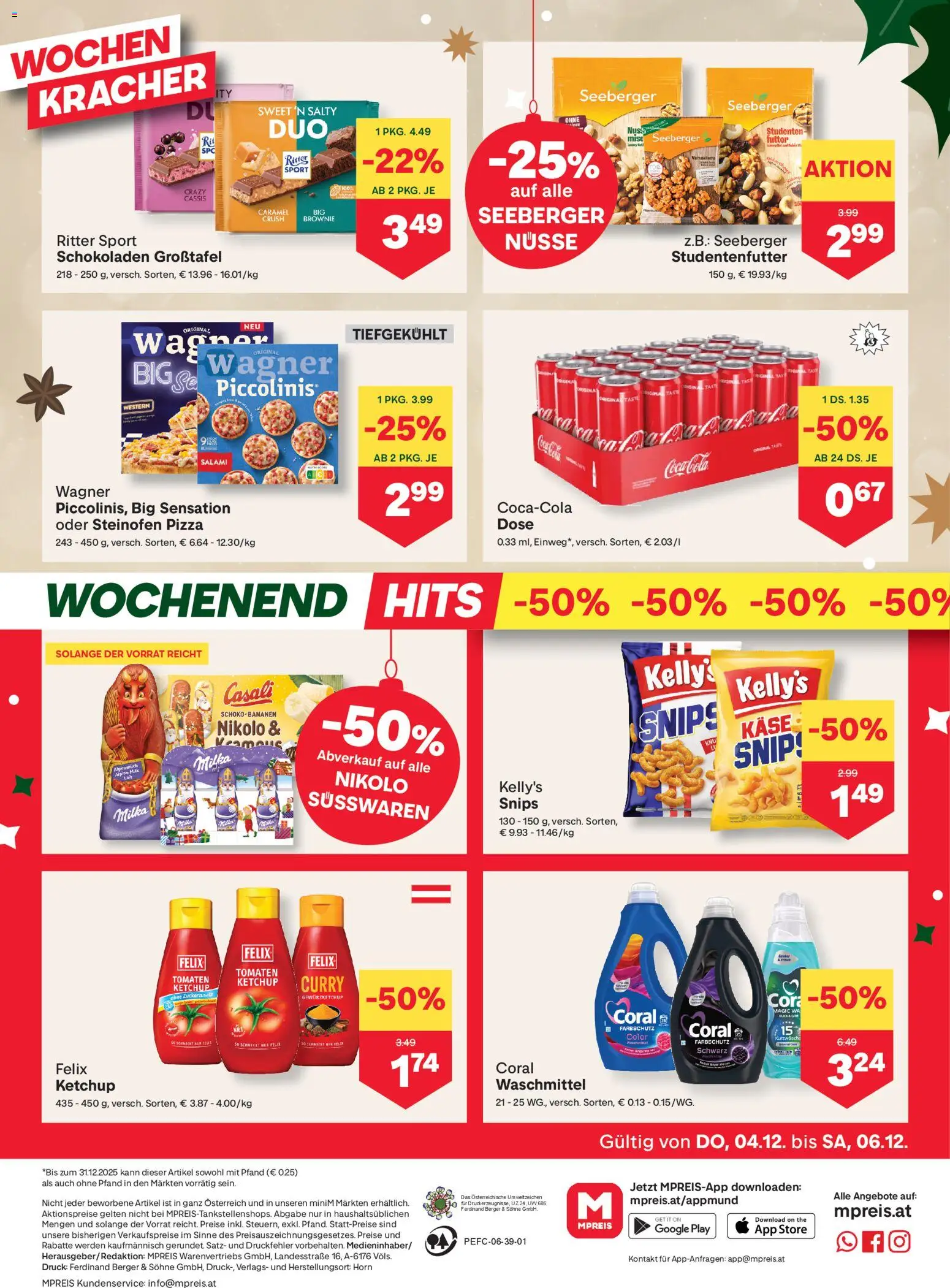 MPREIS Altenmarkt im Pongau gültig ab 04.12.2025 | Seite: 12 | Produkte: Nüsse, Pizza, Tomaten, Waschmittel