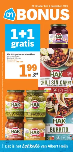 Albert Heijn folder week 44 - Voorbeeld van een folder van Albert Heijn, geldig van 27.10.2025