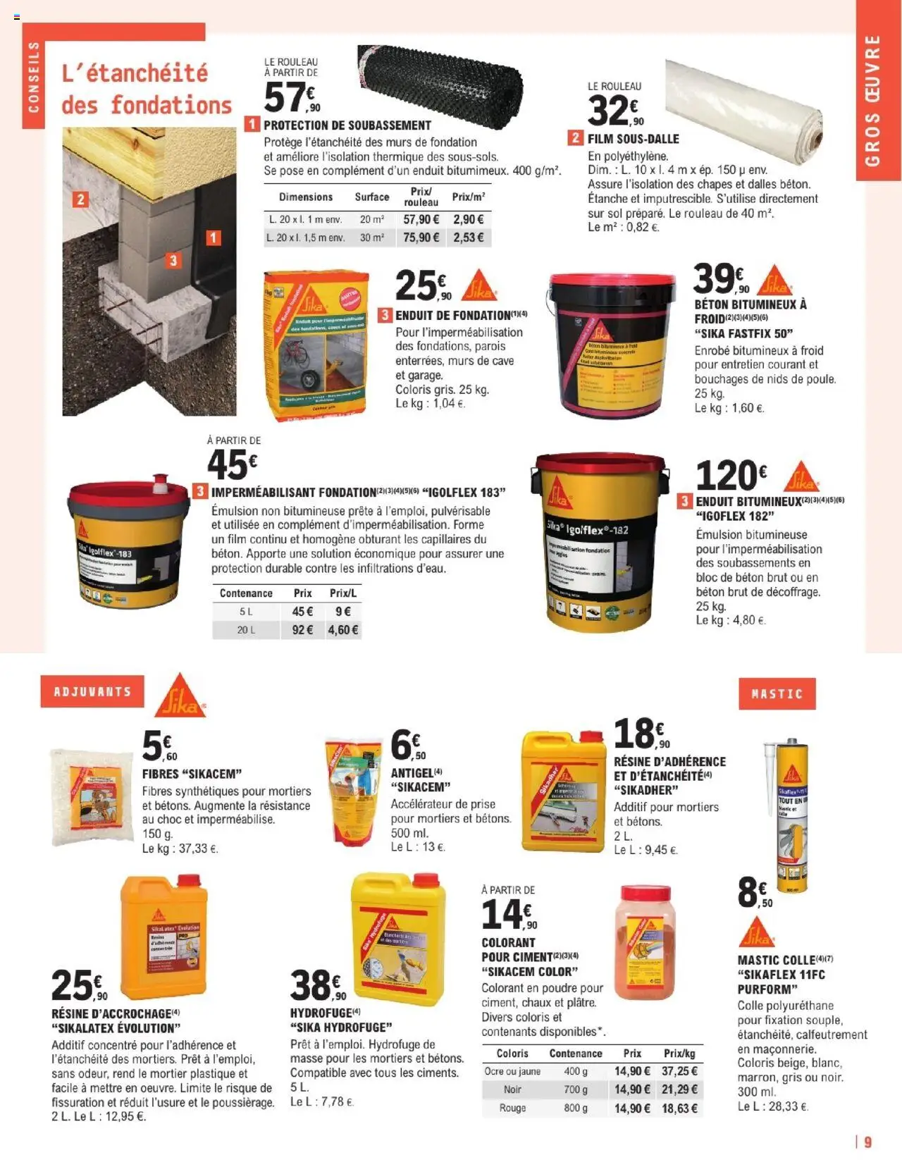  | Page: 9 | Produits: Poudre, Rouleau, Prise, Colle