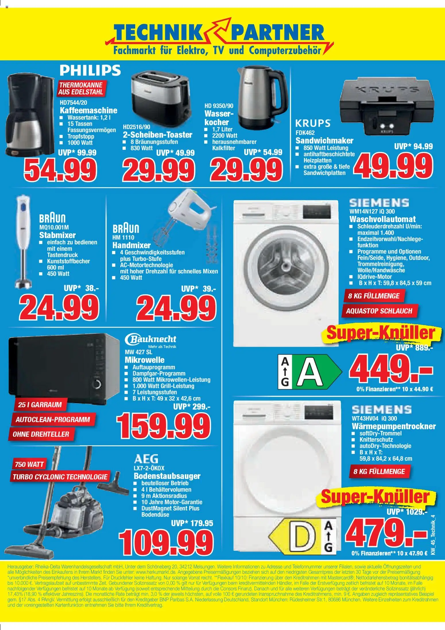 HERKULES Technik Partner – gültig ab 03.11.2025 | Seite: 4 | Produkte: Philips, Mikrowelle, Wasser, TV