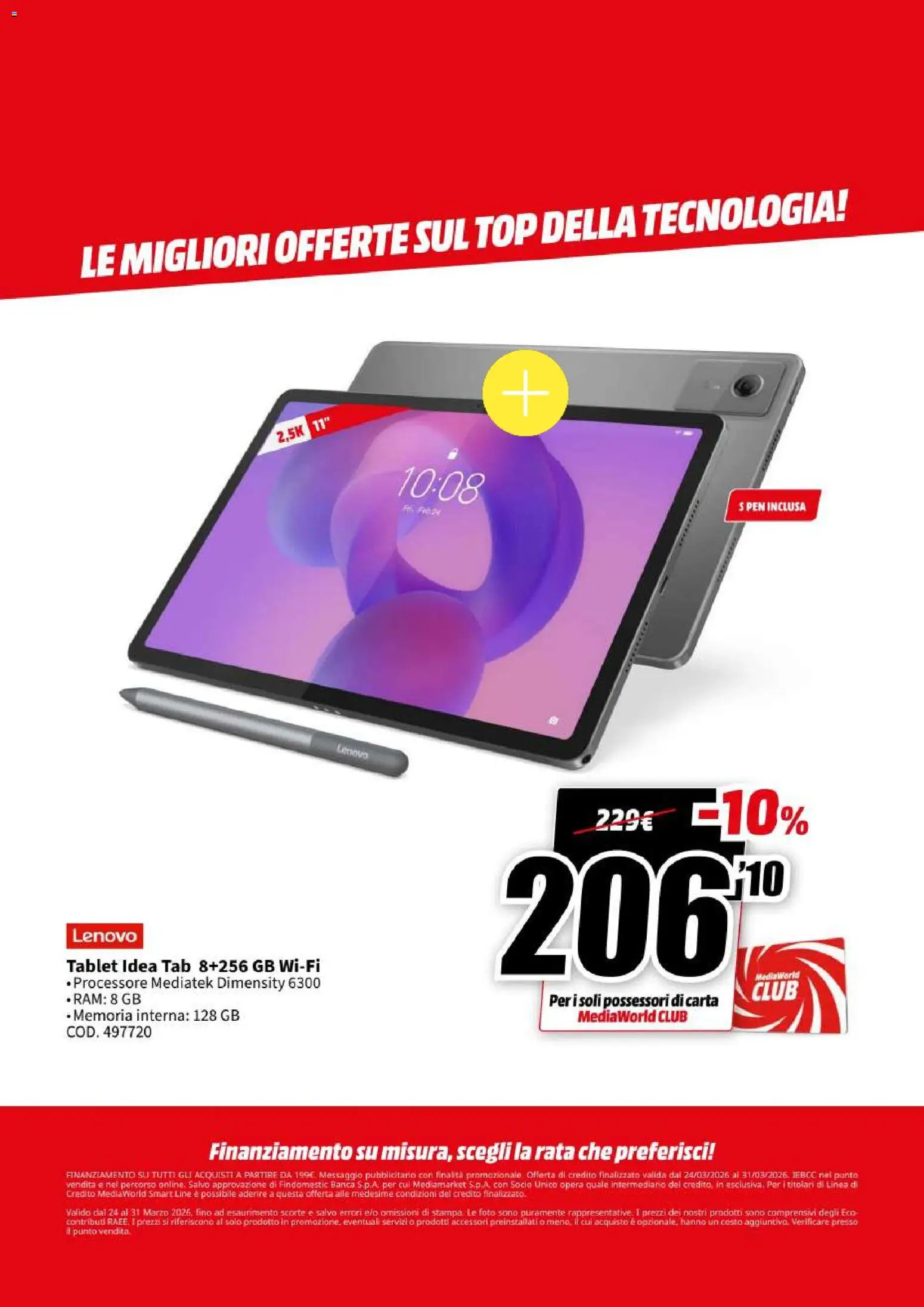 Volantino Media World del 24.03.2026 | Pagina: 28 | Prodotti: Top, Tablet, Stampa