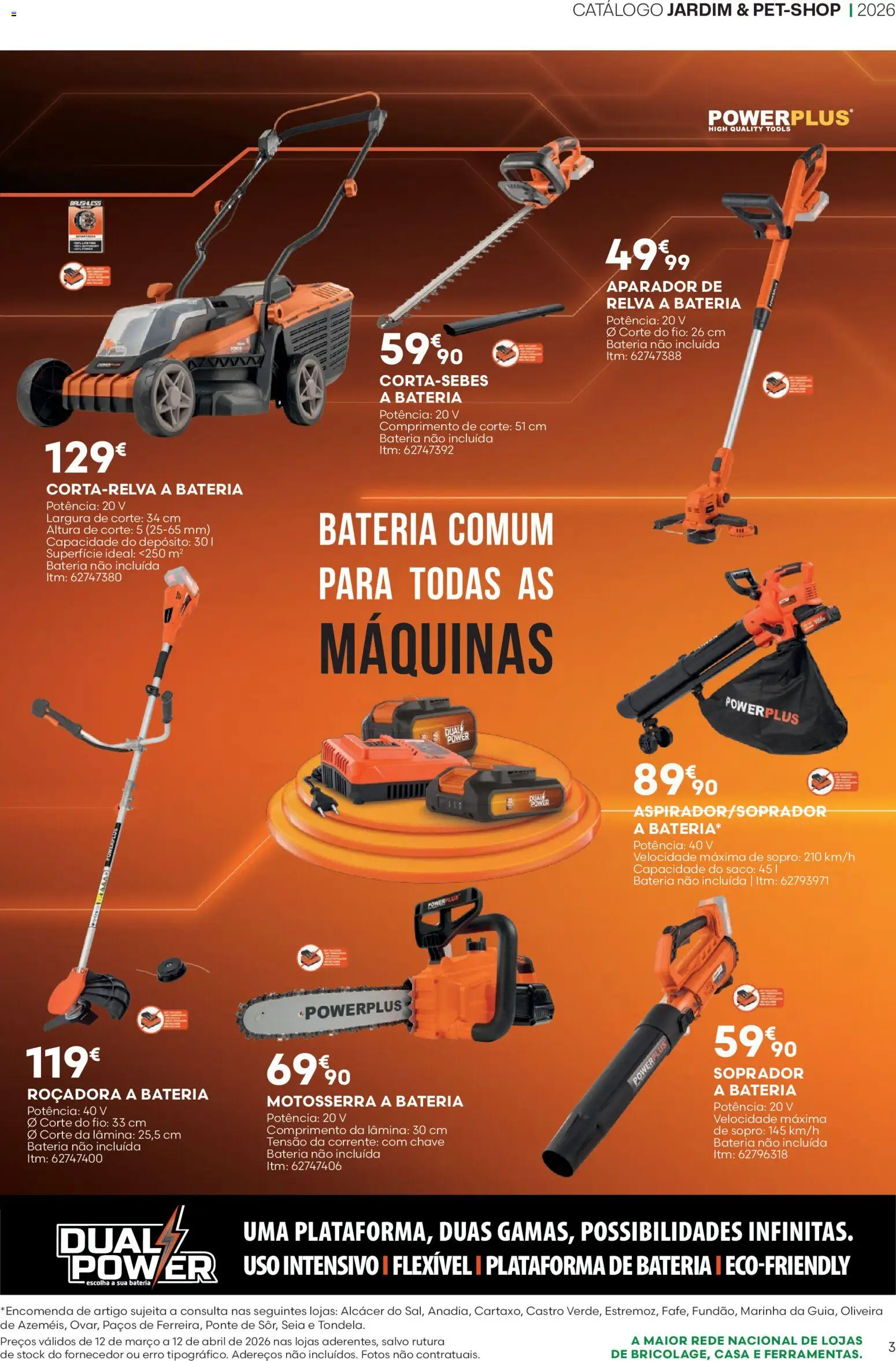 BricoMarché F04 JardimPetShop │ válido de 12.03.2026 | Página: 3 | Produtos: Aparador de relva, Aparador, Bateria