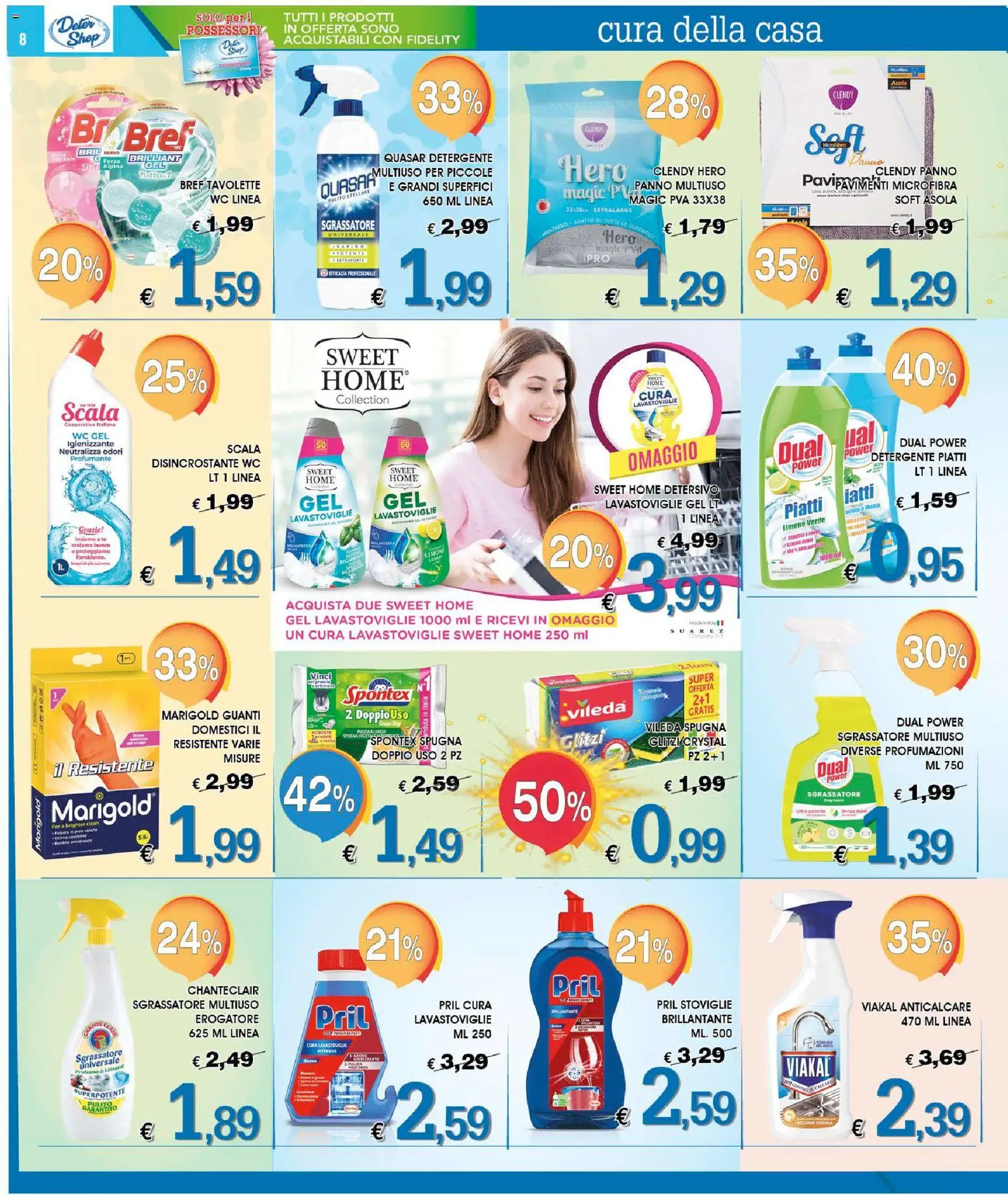 Volantino Deter Shop del 01.03.2026 | Pagina: 8 | Prodotti: Spugna, Limone, Scala, Profumo
