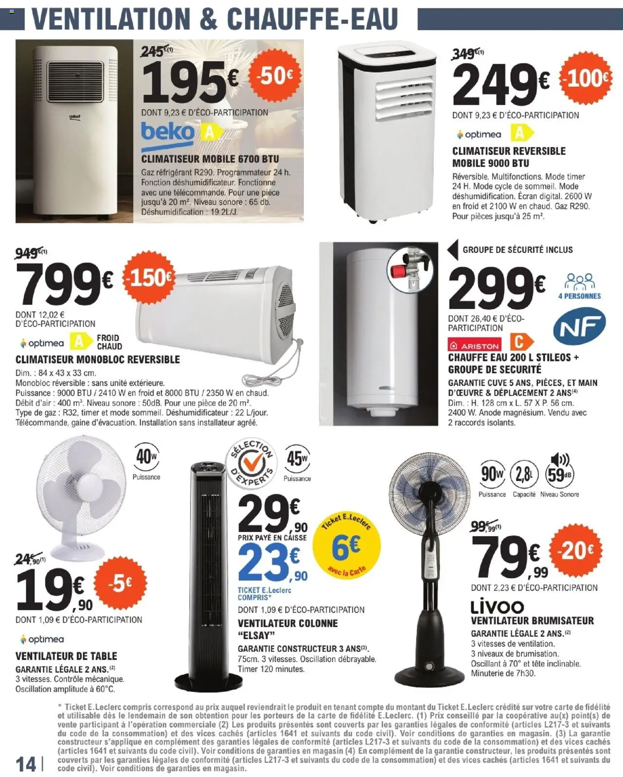  | Page: 14 | Produits: Ventilateur, Climatiseur, Table, Déshumidificateur