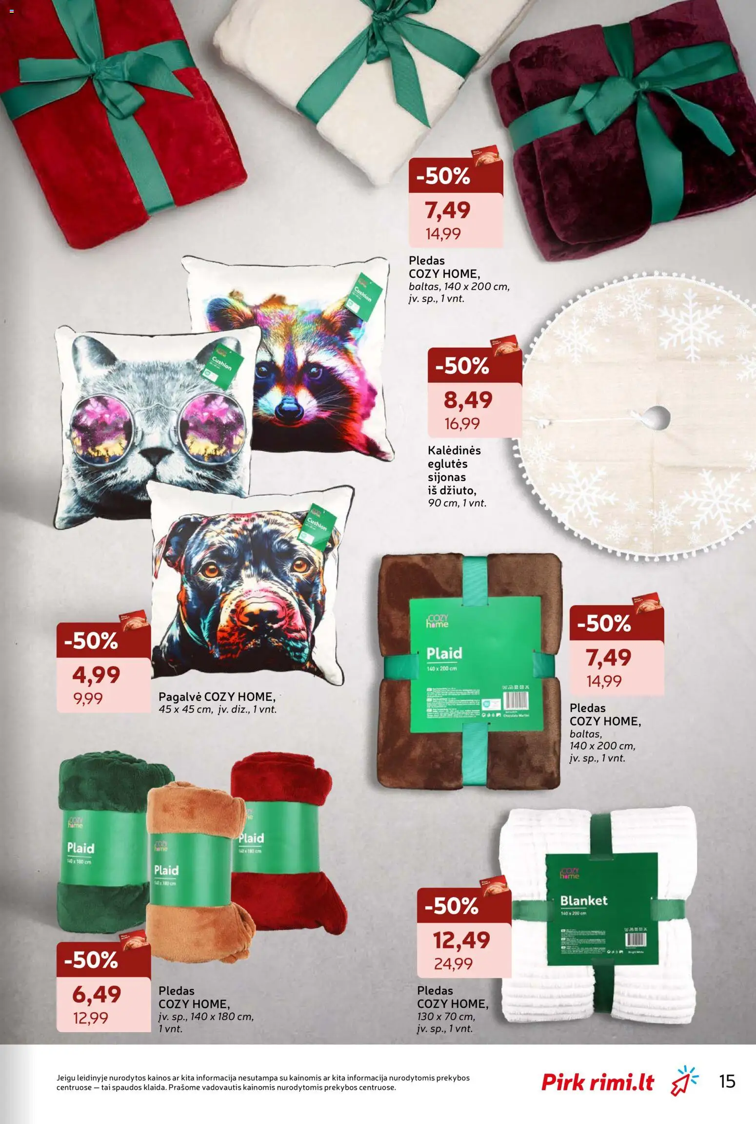 Rimi akcijos nuo 18.11.2025 | Puslapis: 15 | Prekių: Pagalvė, Sijonas, Pledas