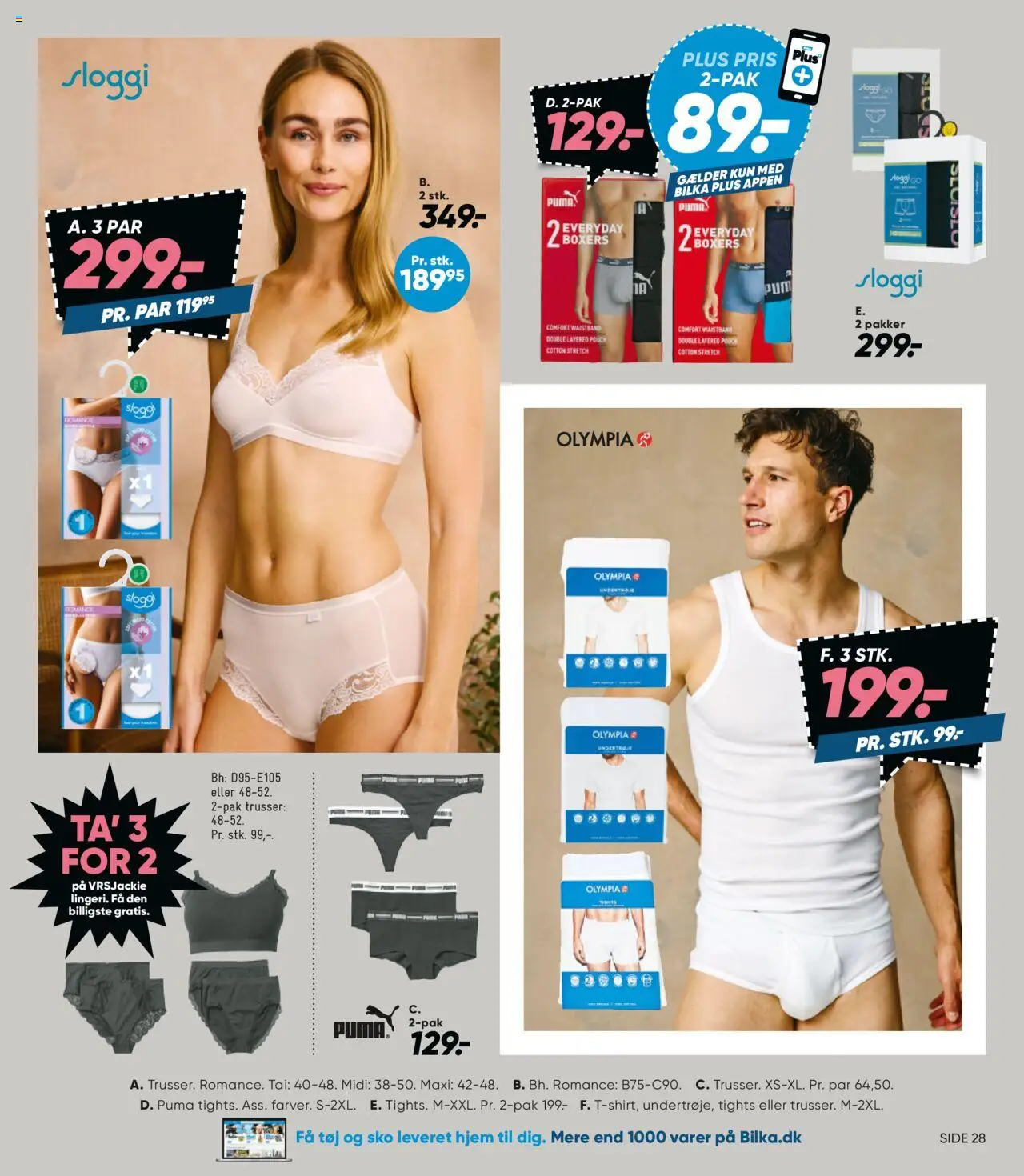 Bilka Tilbudsavis gyldig fra 27.06.2025 | Side: 43 | Produkter: Trusser, Sko, Tights, Tøj