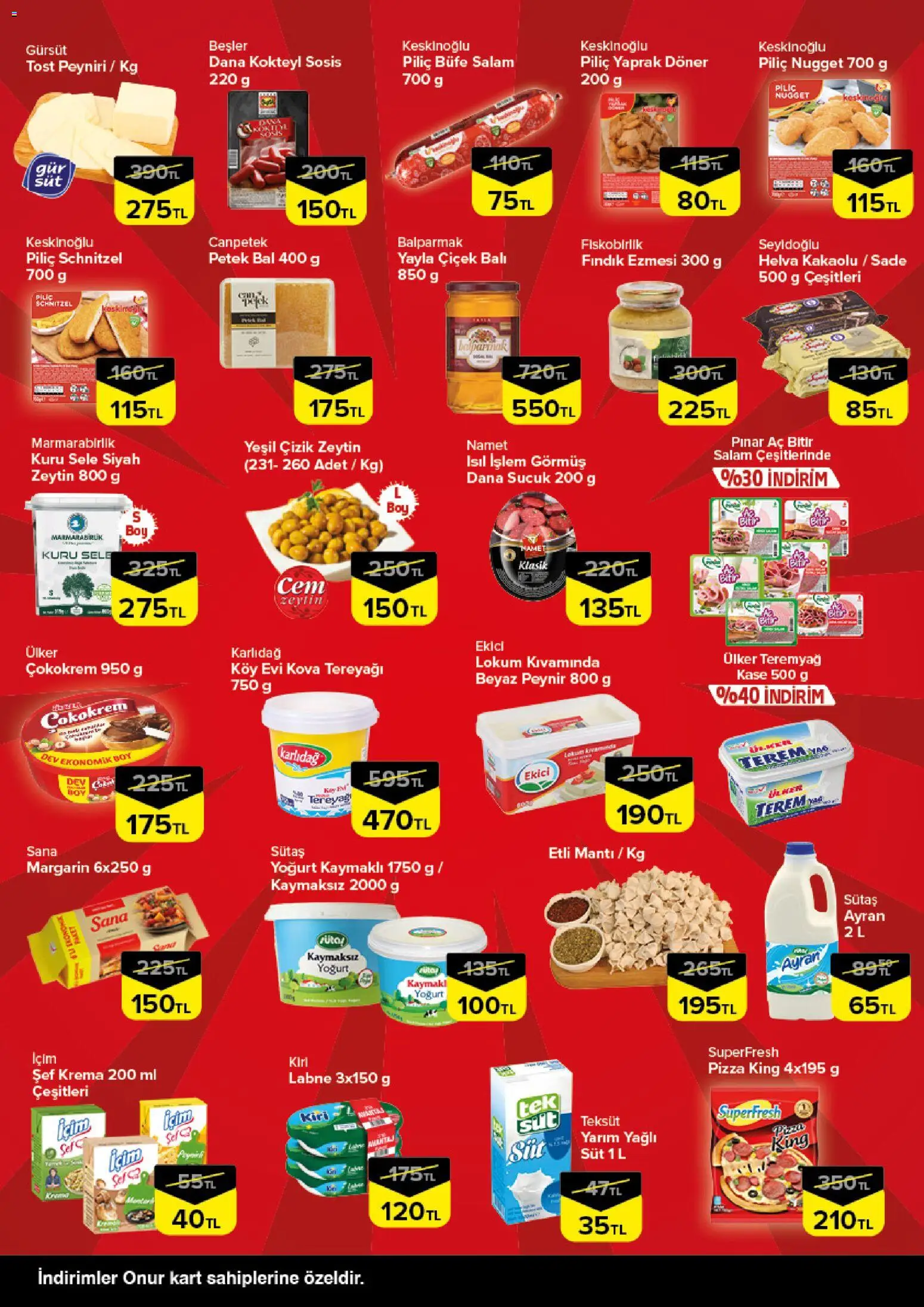 Onur Market Katalog - İstanbul - 09.04.2026 tarihinden itibaren geçerlidir | Sayfa: 2 | Ürünler: Ekici, Krema, Sucuk, Piliç nugget