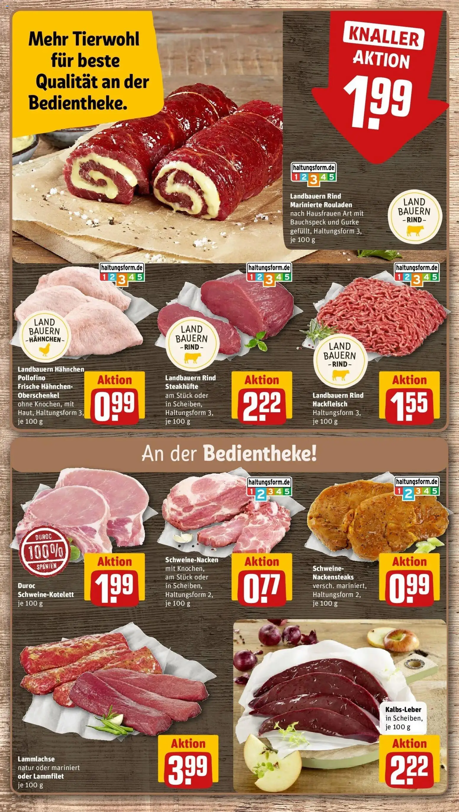 Rewe Prospekt Metzingen	 – gültig ab 30.03.2026 | Seite: 14 | Produkte: Nackensteaks, Schweinenacken, Kalbsleber, Steak