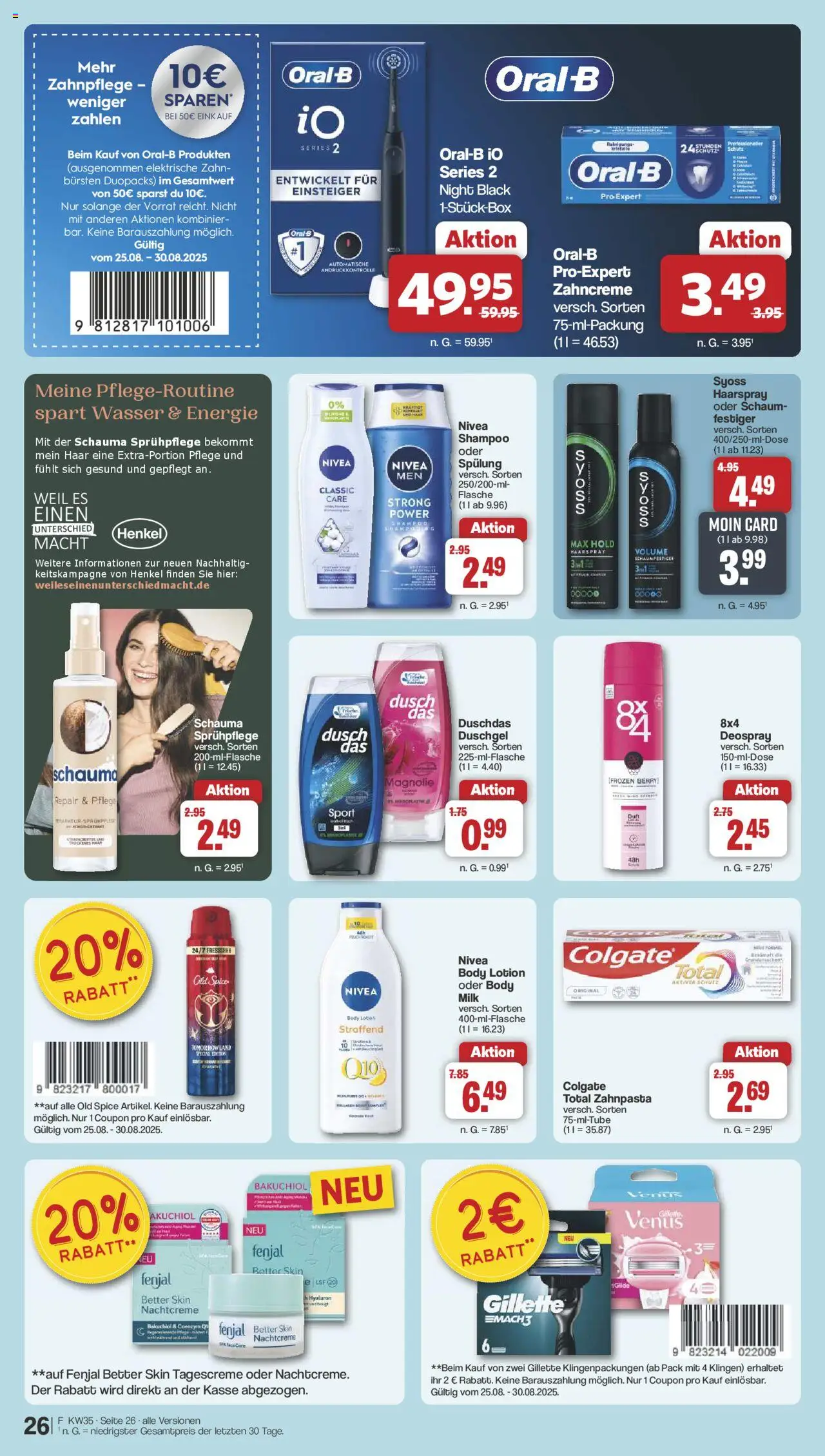 Famila Nordwest Prospekt 	 - gültig ab dem 25.08.2025 | Seite: 32 | Produkte: Shampoo, Deospray, Body Milk, Tagescreme