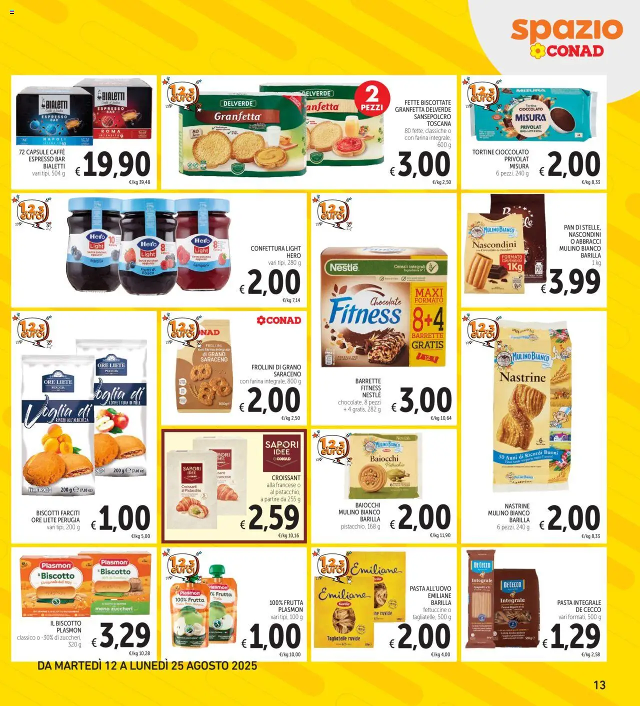 Volantino Spazio Conad del 12.08.2025 | Pagina: 13 | Prodotti: Caffè, Tagliatelle, Pasta, Fettuccine
