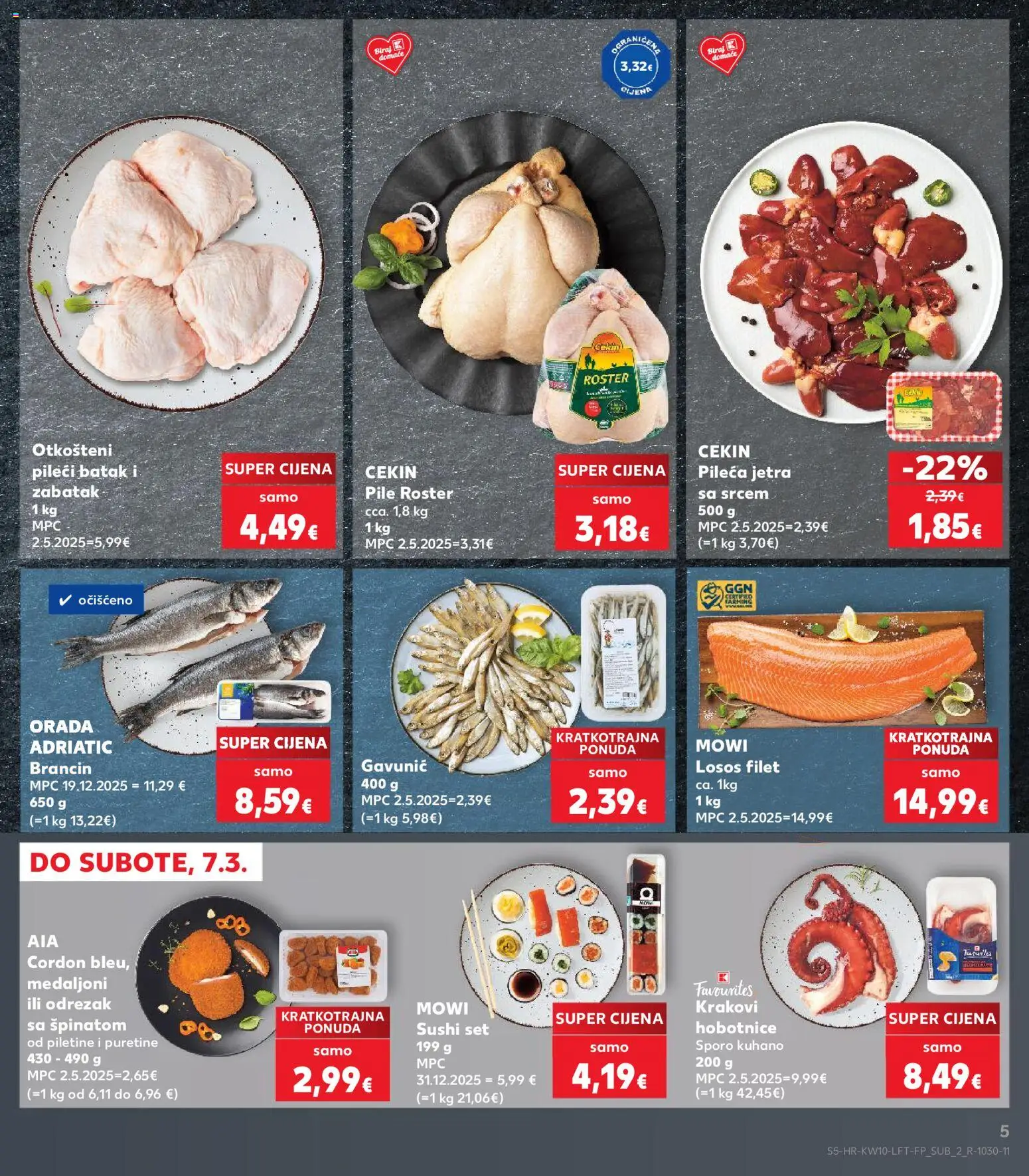 Kaufland katalog | vrijedi od 04.03.2026 | Stranica: 5 | Proizvodi: Sushi, Brancin, Losos