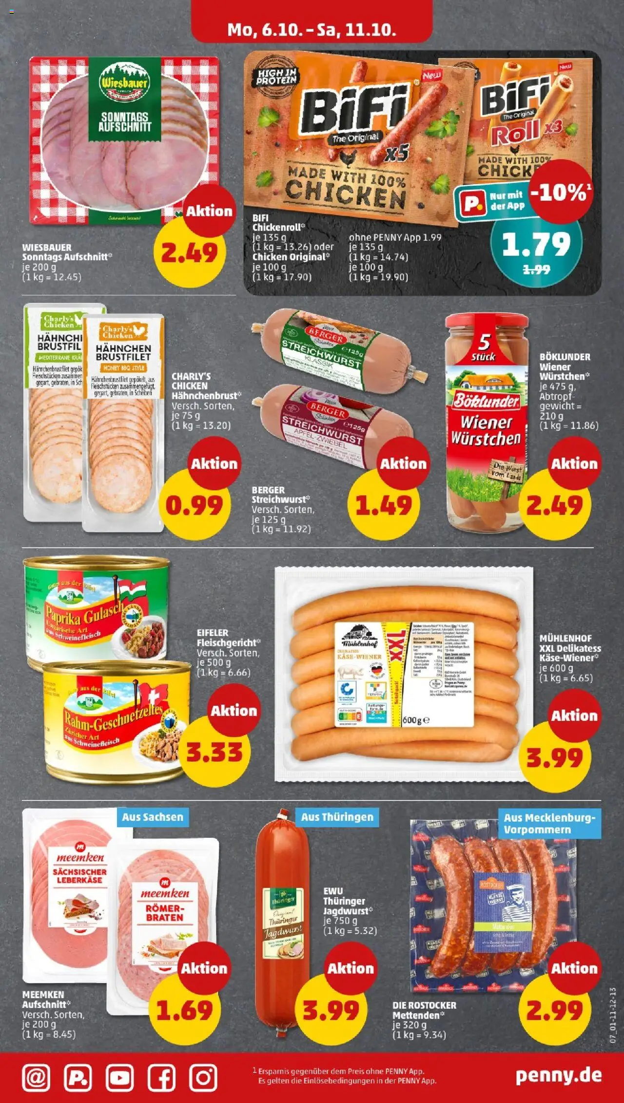 Penny - Berlin – gültig ab 06.10.2025 | Seite: 9 | Produkte: Gewicht, Bifi, Wurst, Schweinefleisch