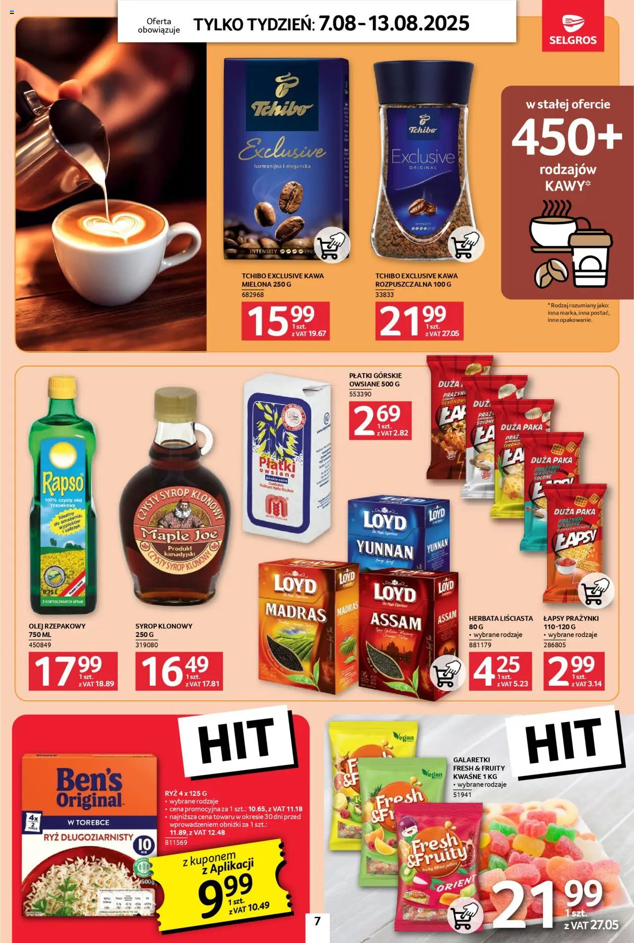 Selgros cash&carry Gazetka - Jeszcze więcej super promocji od 07.08.2025 | Strona: 7 | Produkty: Olej rzepakowy, Tchibo exclusive, Tchibo, Herbata