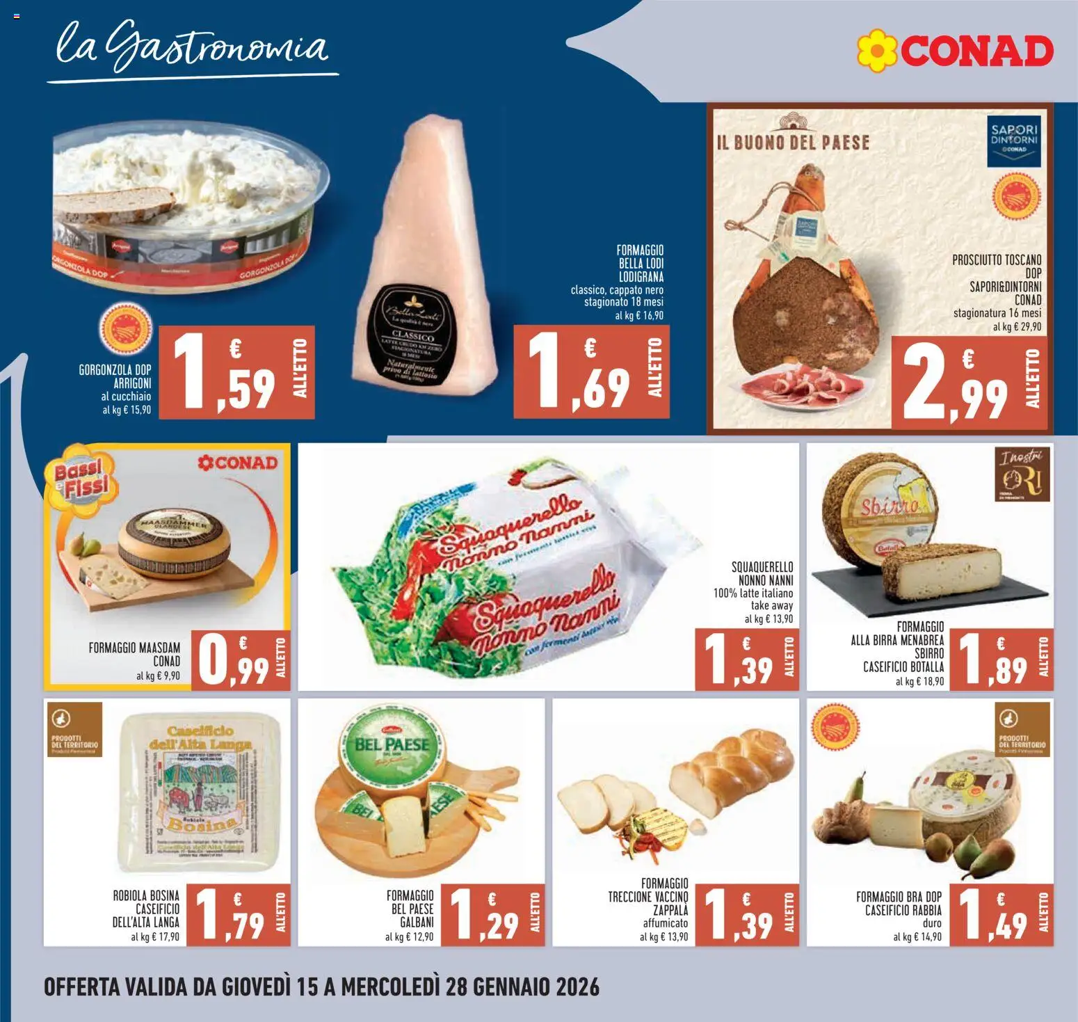 Volantino Conad del 15.01.2026 | Pagina: 10 | Prodotti: Birra, Latte, Prosciutto, Robiola