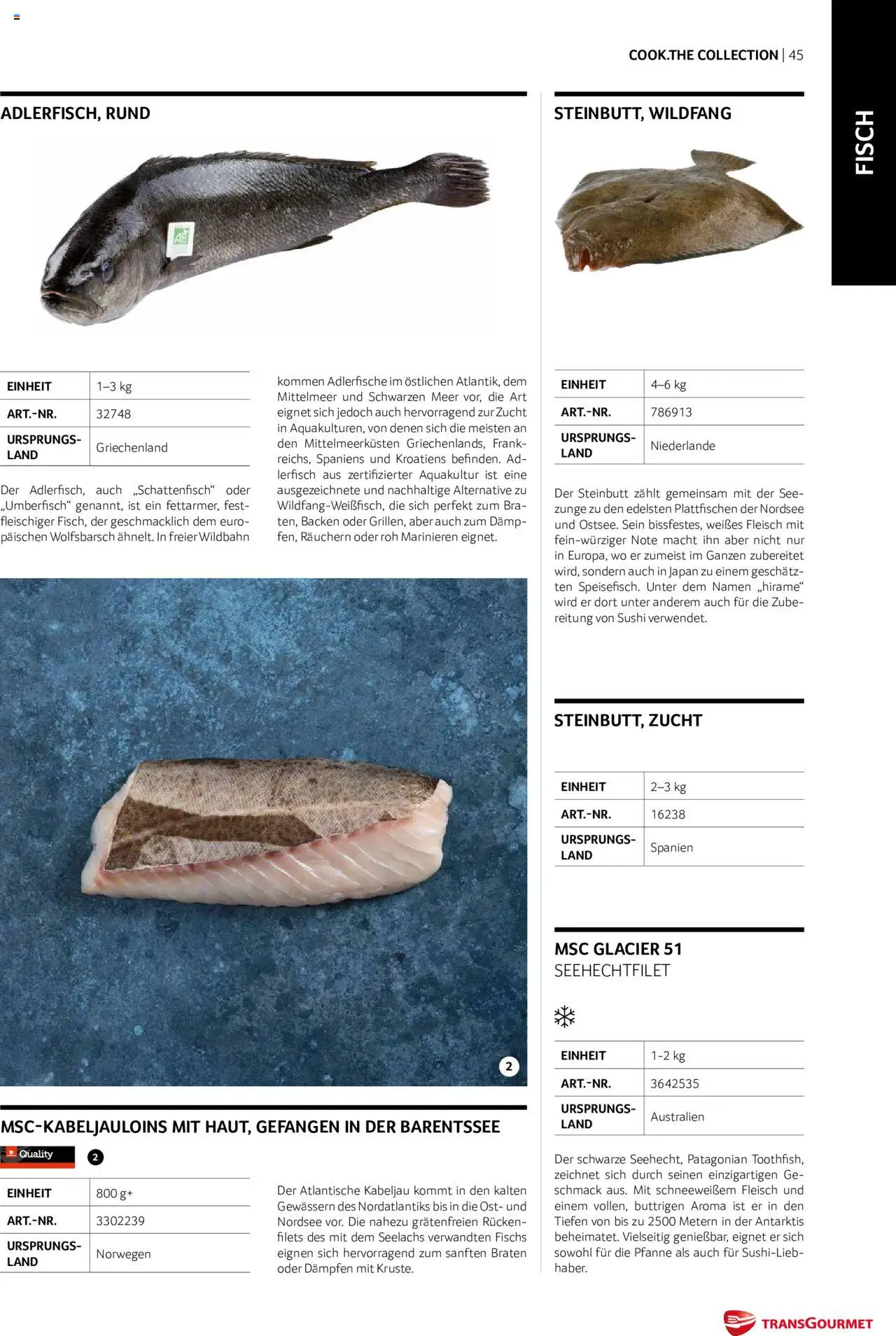 Transgourmet Cook Look-Book gültig ab 01.09.2023 | Seite: 45 | Produkte: Fisch