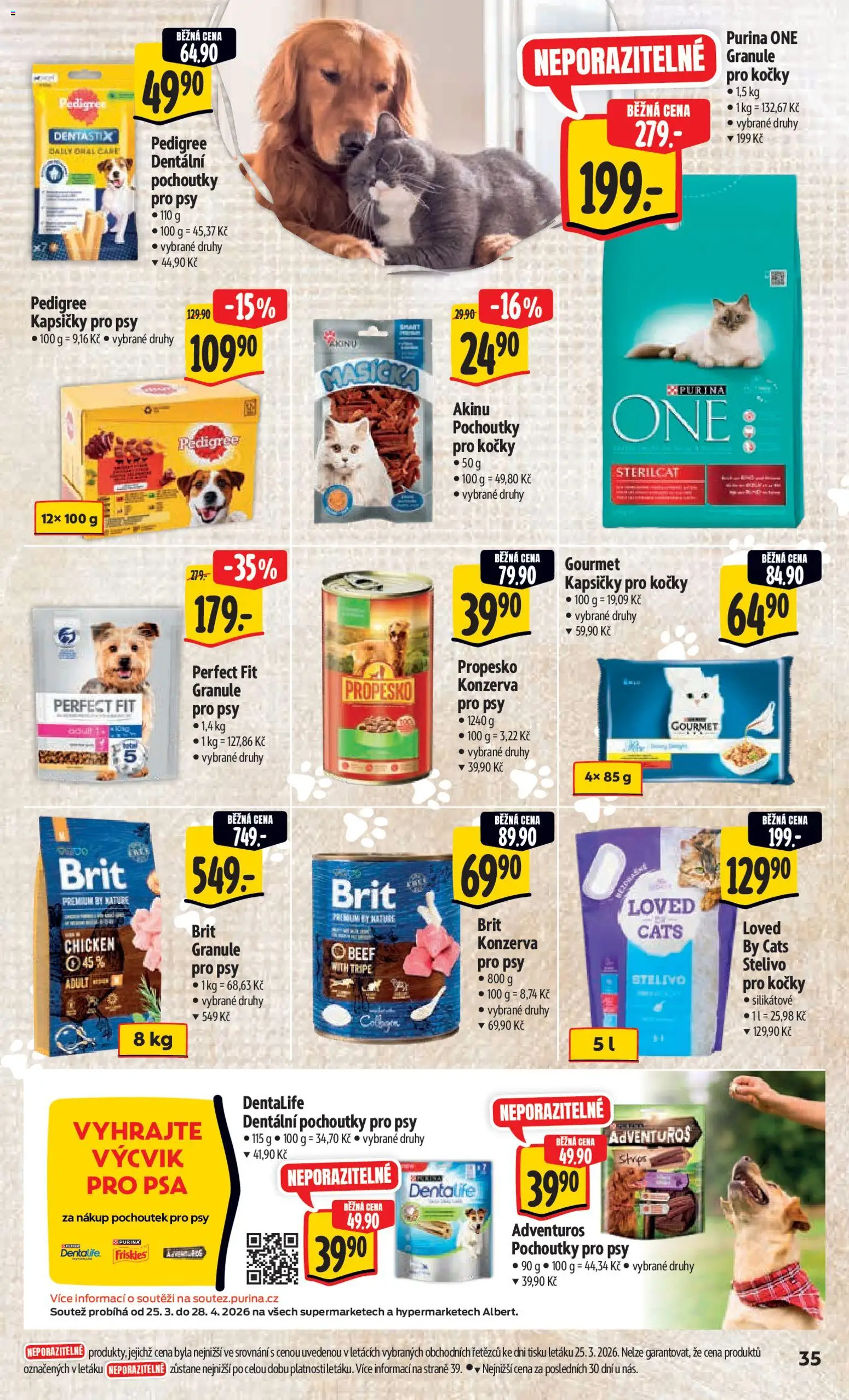 Albert leták - Hypermarket od 01.04.2026 | Strana: 43 | Produkty: Gourmet, Granule pro psy, Purina, Stelivo pro kočky