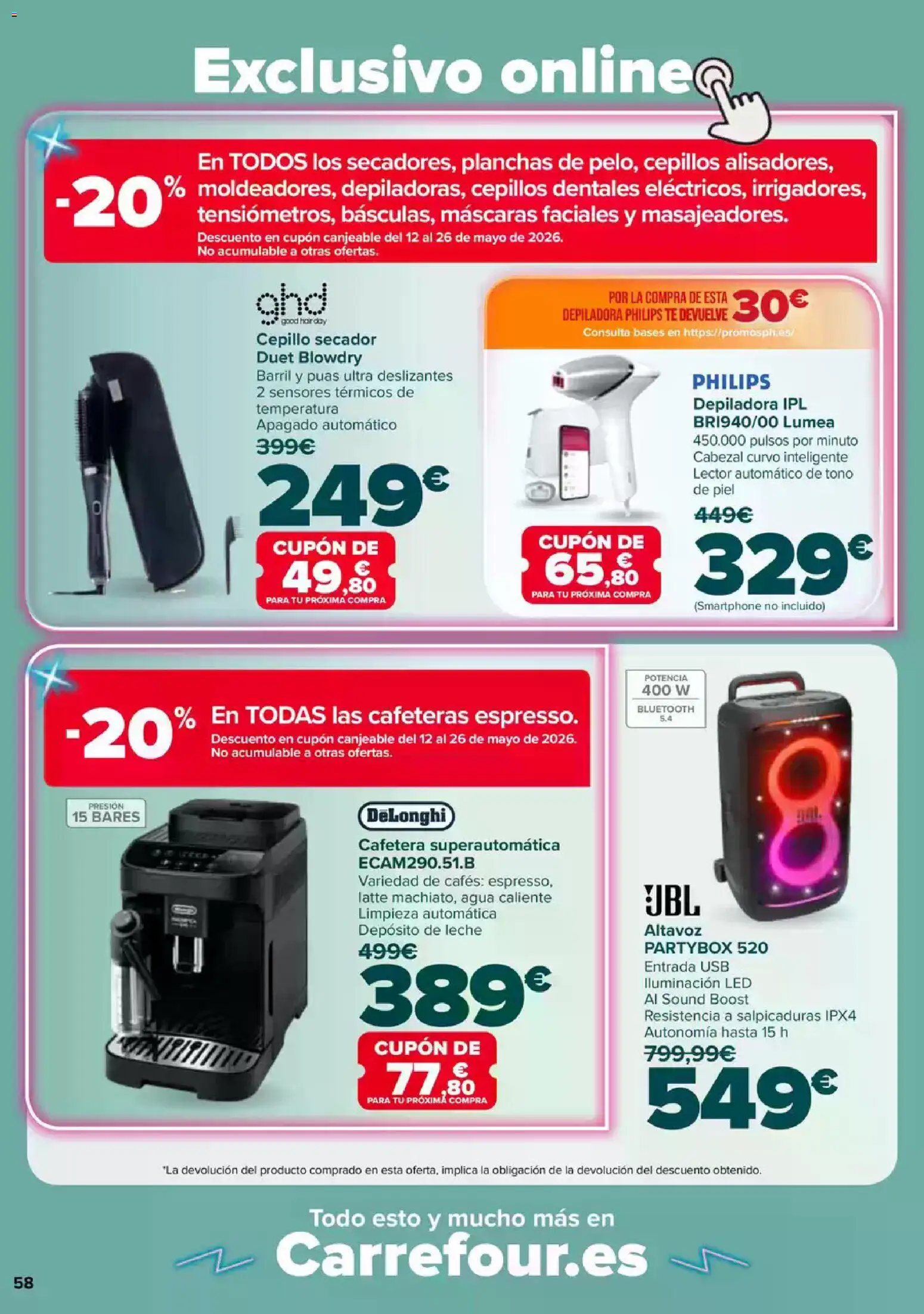 Carrefour Dia de la Madre │ válido desde el 23.04.2026 | Página: 58 | Productos: Té, Smartphone, USB, Galette de chaise