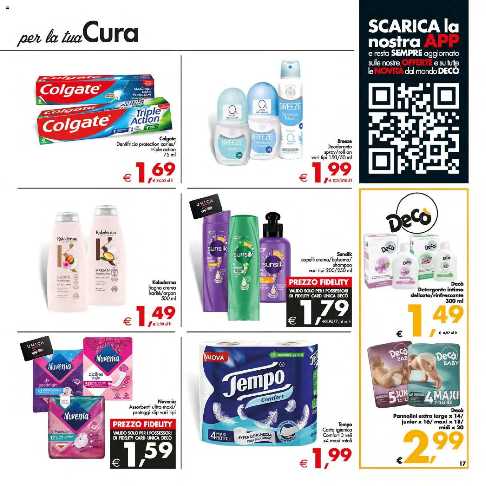 Volantino Decò del 13.01.2026 | Pagina: 17 | Prodotti: Carta igienica, Deodorante, Dentifricio, Detergente