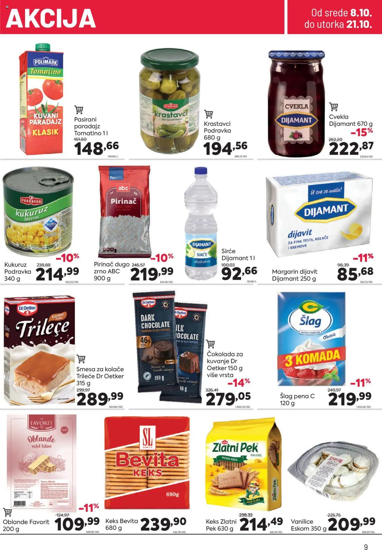 PerSu katalog - važi od 08.10.2025 | Strana: 9 | Proizvode: Šlag, Čokolada za kuvanje, Keks, Paradajz