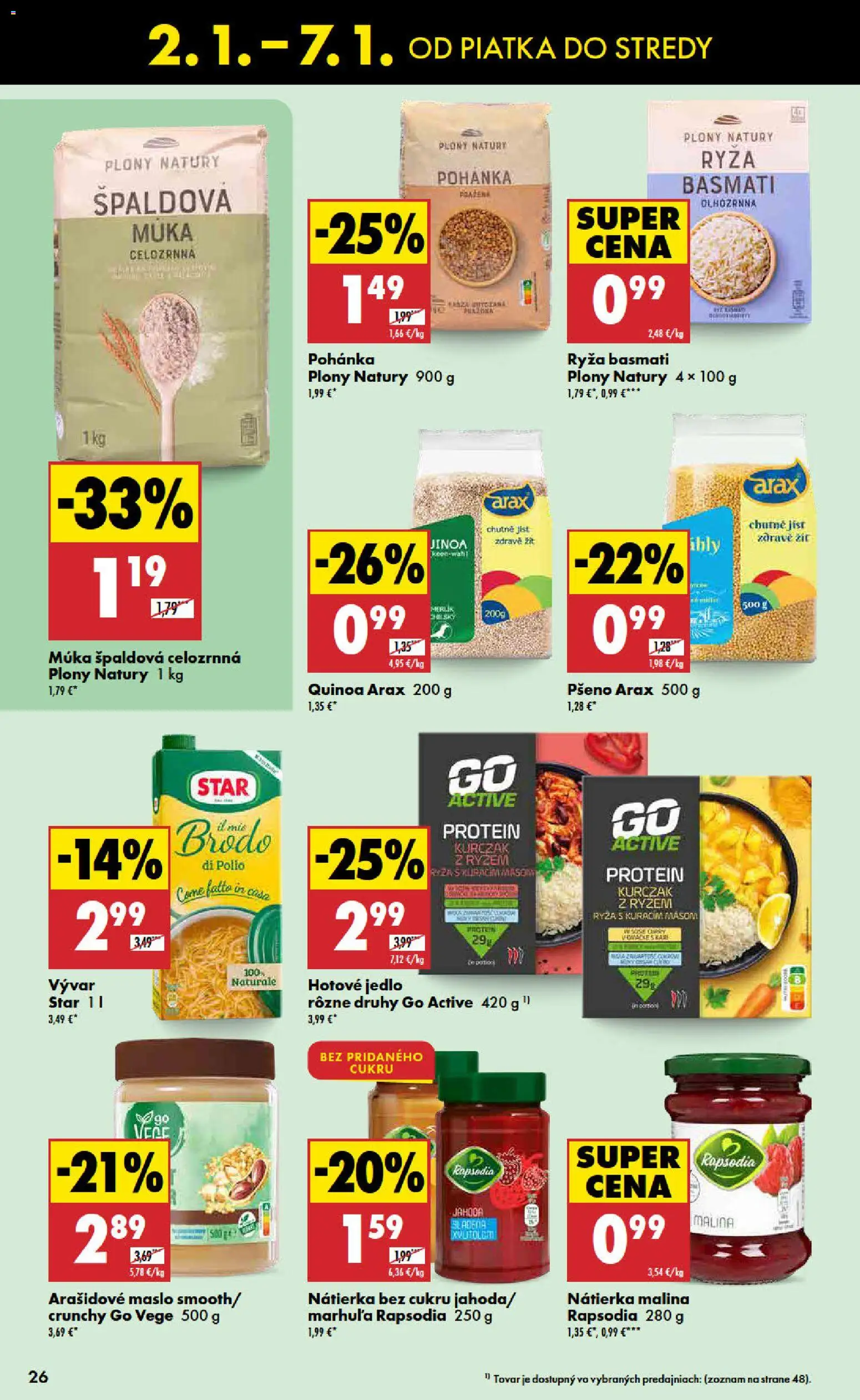 Nové Biedronka akcie – leták je platný od 02.01.2026 | Strana: 26 | Produkty: Maslo, Ryža, Protein, Múka