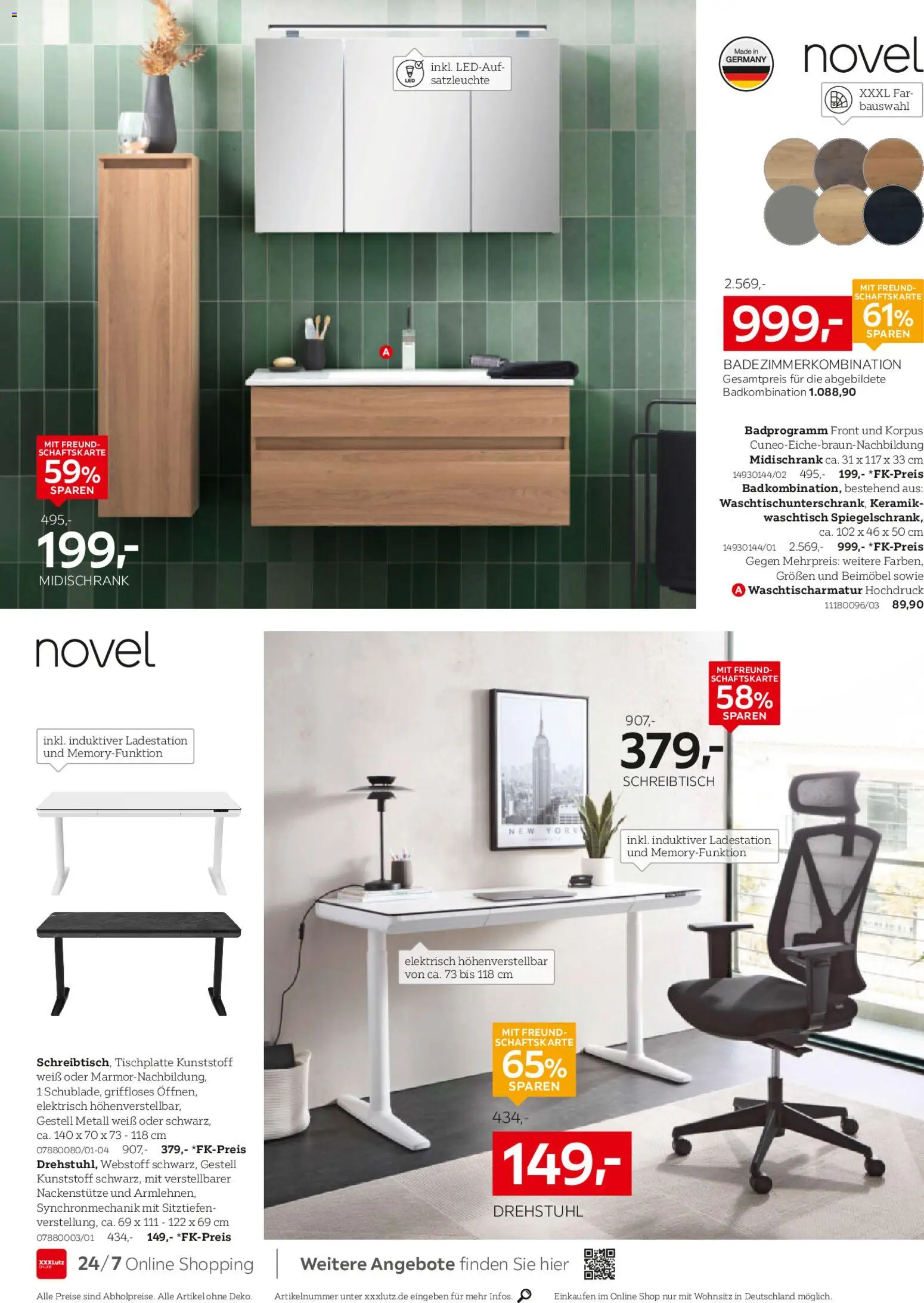 XXXL Lutz Nr. 1 beim Preis – gültig ab 02.11.2025 | Seite: 18 | Produkte: Waschtisch, Midischrank