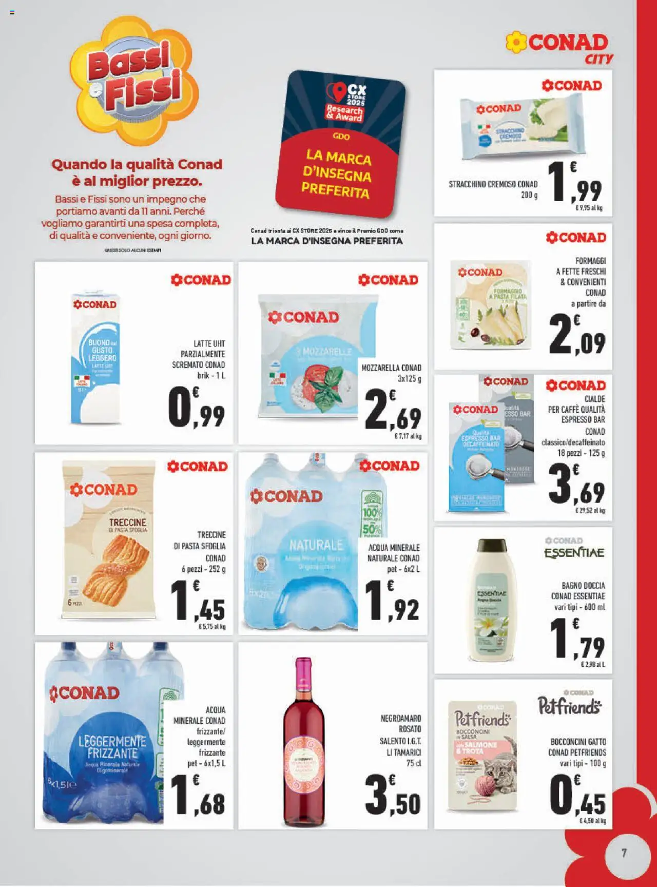 Volantino Conad del 13.08.2025 | Pagina: 7 | Prodotti: Caffè, Acqua, Latte, Formaggio