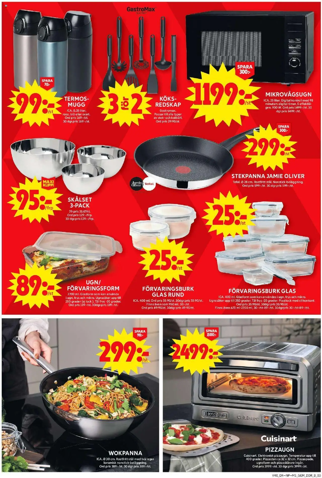 ICA Maxi reklamblad aktuell från 29.09.2025 | Sida: 12 | Produkter: Pizza, Glass, Stekpanna, Mikrovågsugn