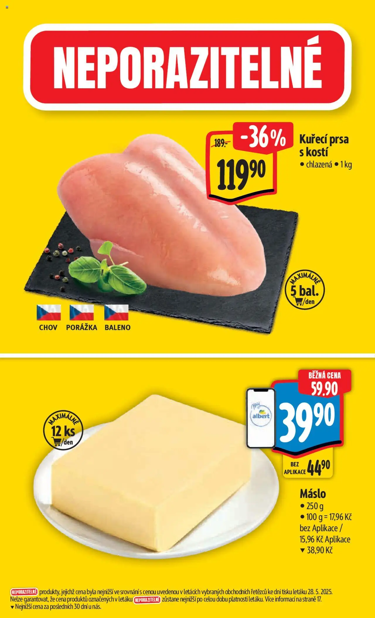 Albert leták - Hypermarket od 04.06.2025 | Strana: 2 | Produkty: Kuřecí prsa, Máslo