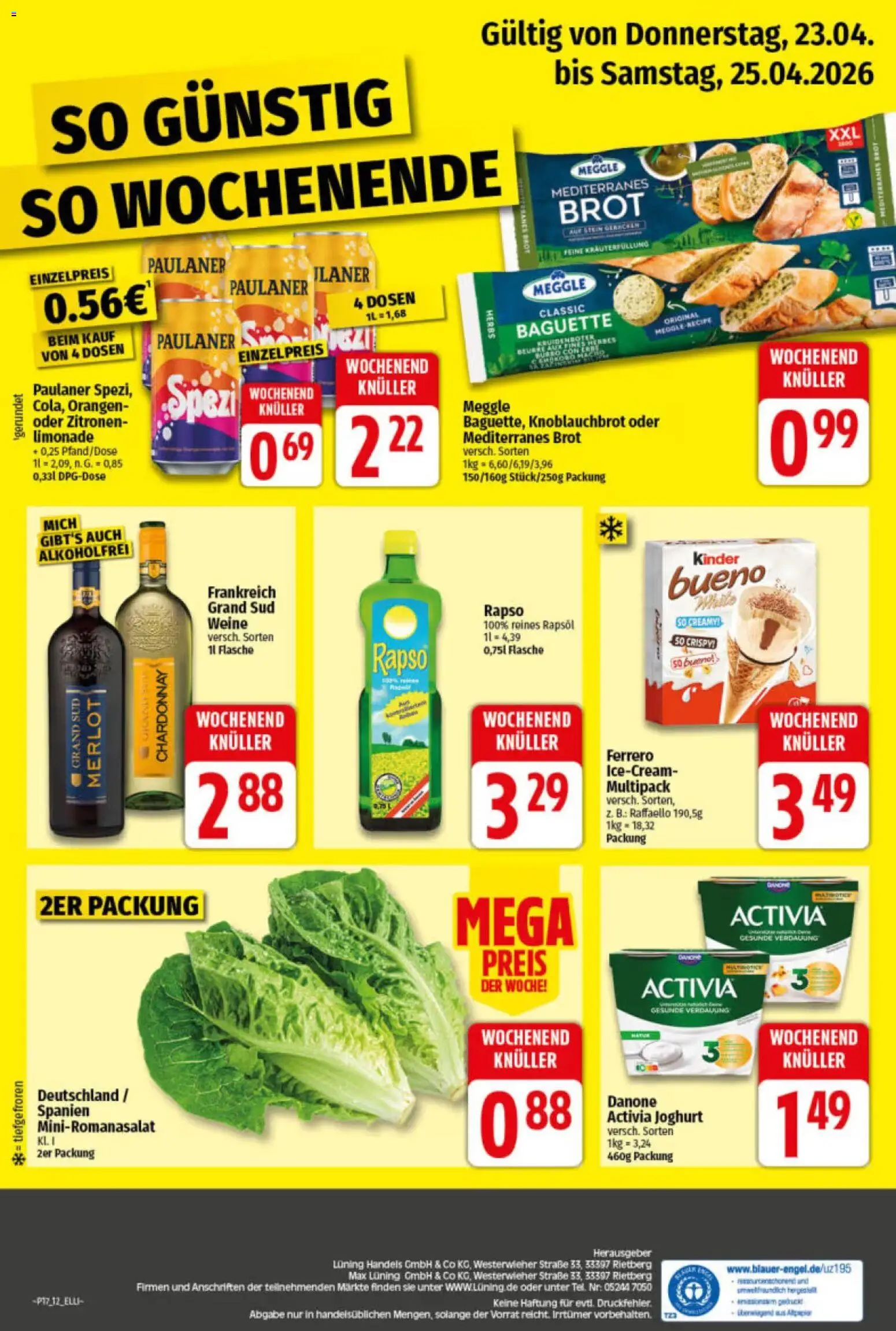 Elli Markt Prospekt Greffen – gültig ab 20.04.2026 | Seite: 13 | Produkte: Joghurt, Orangen, Limonade, Zitronen