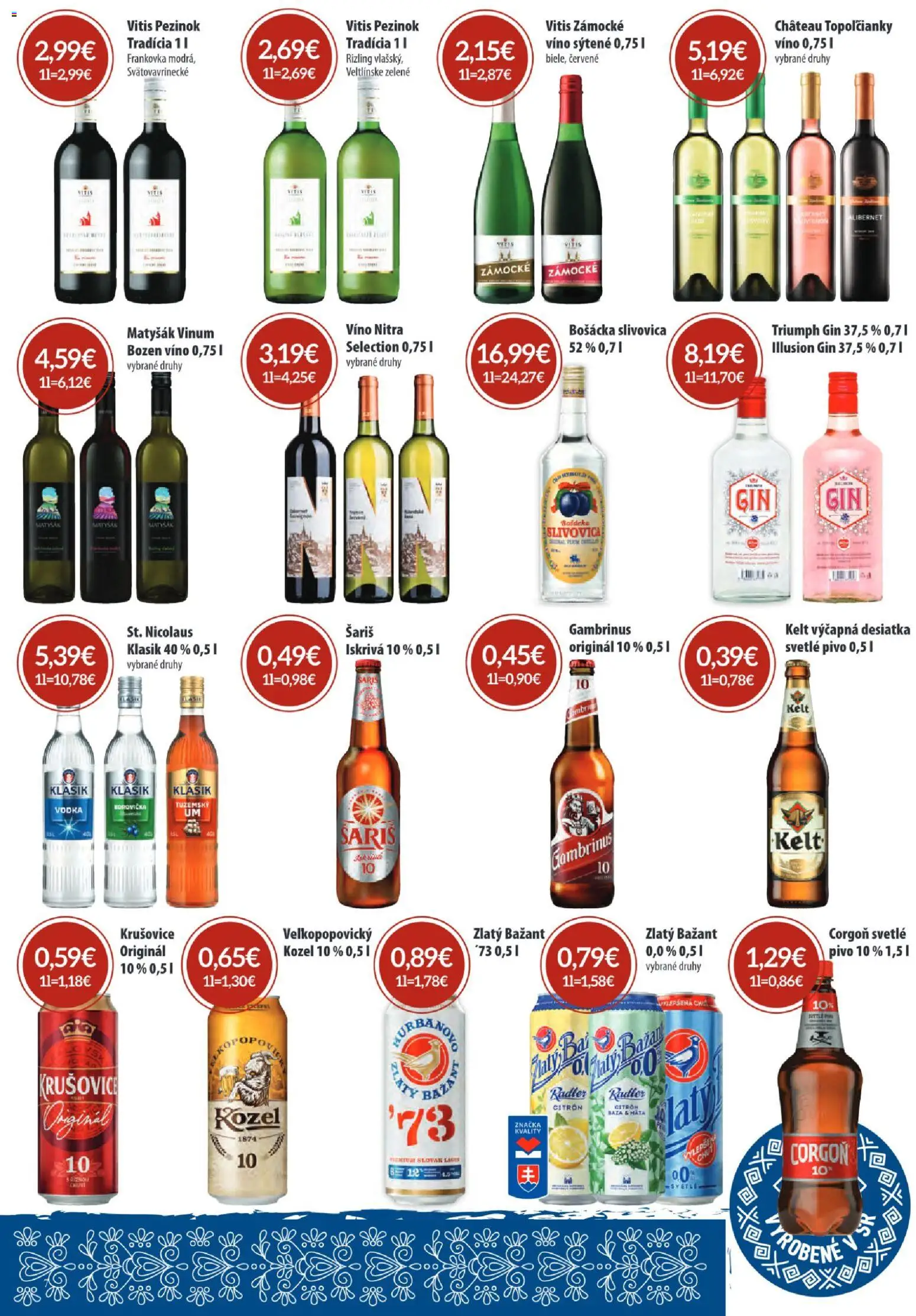 Nové Sintra akcie – leták je platný od 06.11.2025 | Strana: 7 | Produkty: Šariš, Slivovica, Corgoň, Gambrinus