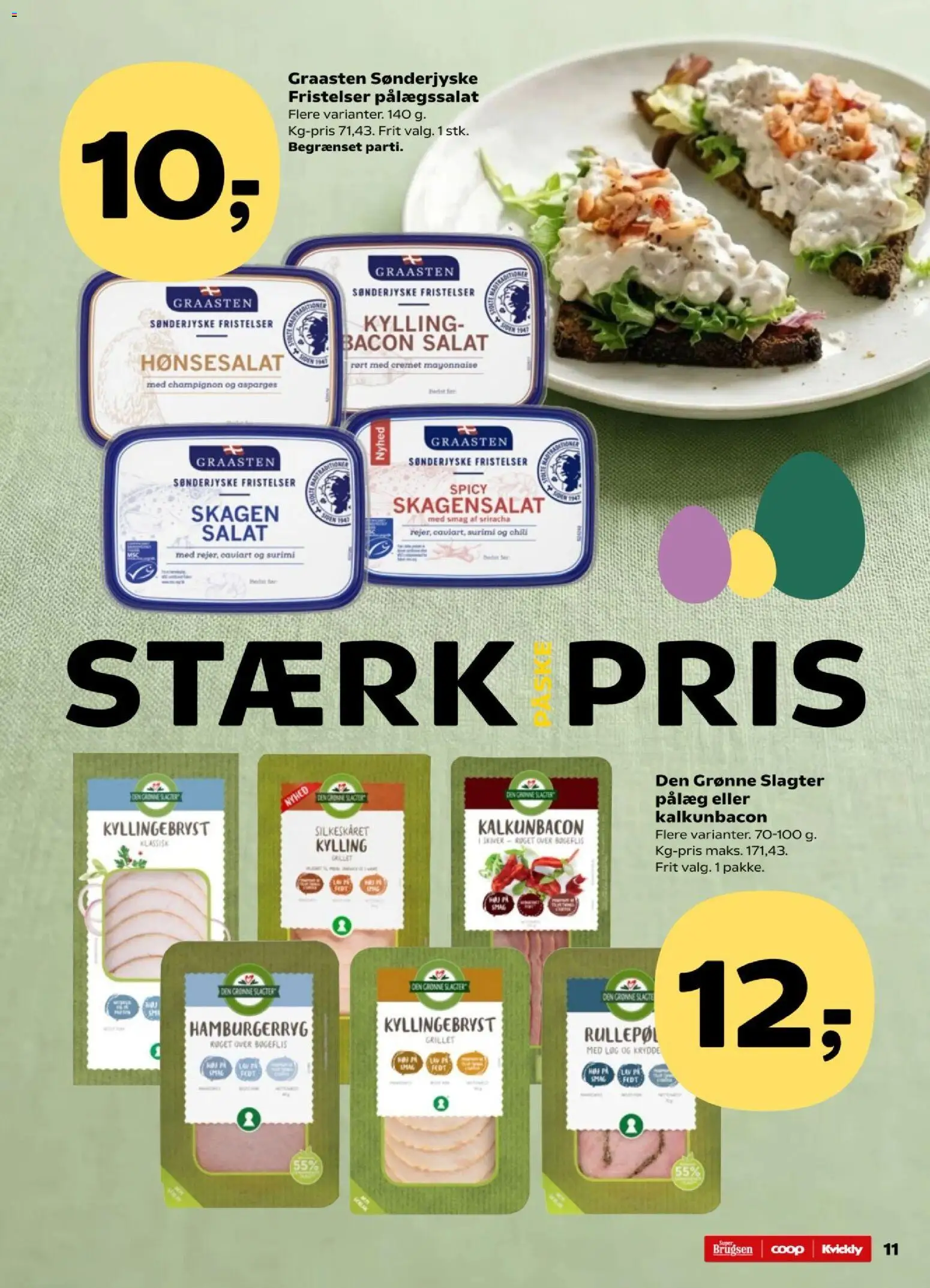 Super Brugsen tilbudsavis – gyldig fra 27.03.2026 | Side: 11 | Produkter: Champignon, Salat, Pålæg, Hamburgerryg