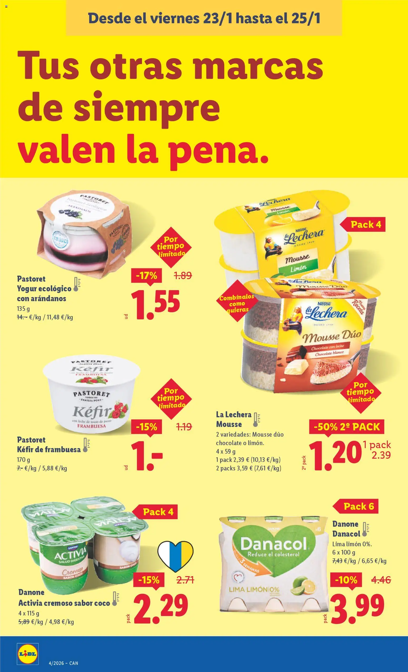 Lidl - Canarias │ válido desde el 19.01.2026 | Página: 34 | Productos: Mousse, Leche, Yogur, Chocolate