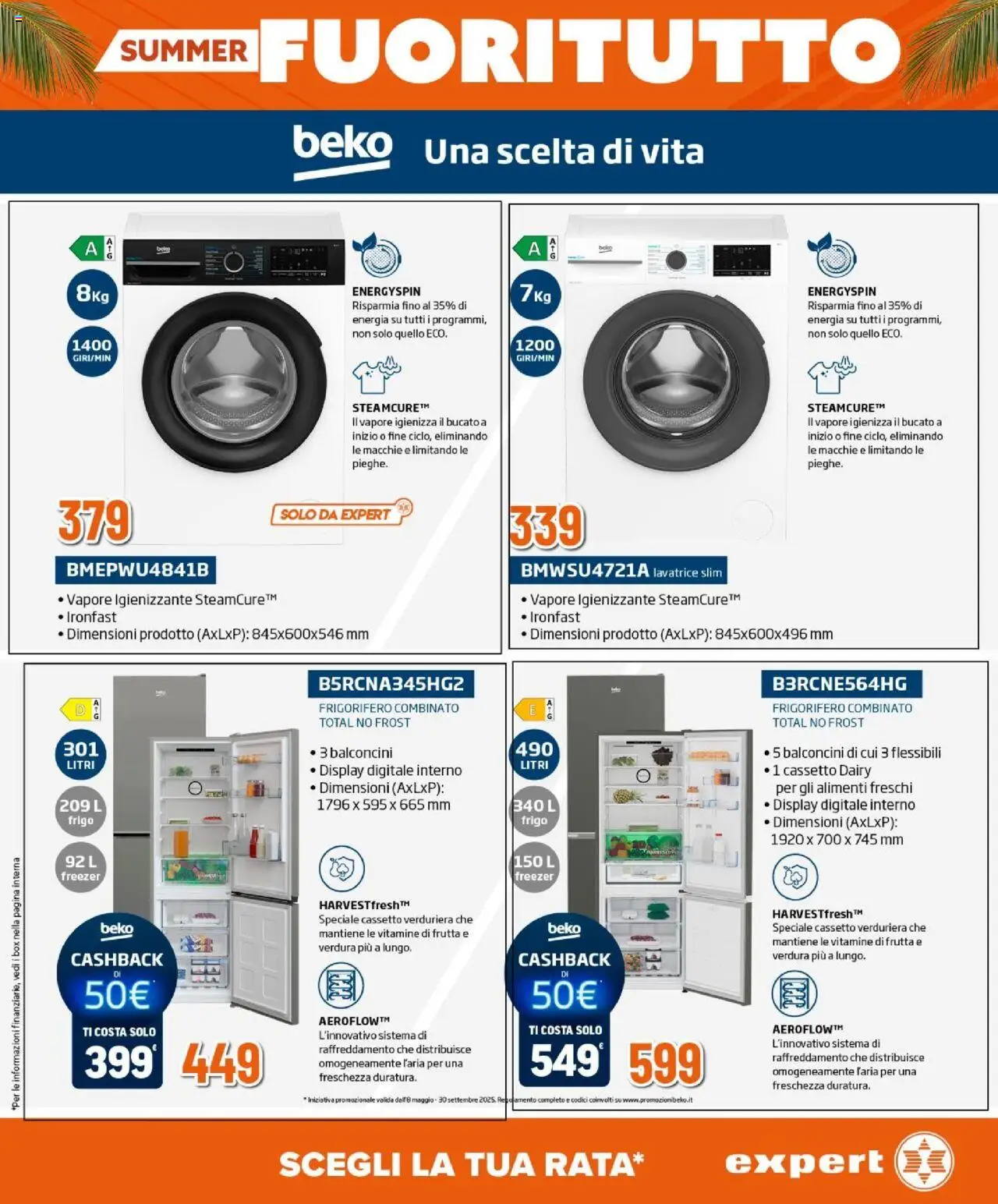 Volantino Expert del 31.07.2025 | Pagina: 5 | Prodotti: Frutta, Freezer, Frigorifero, Frigorifero combinato