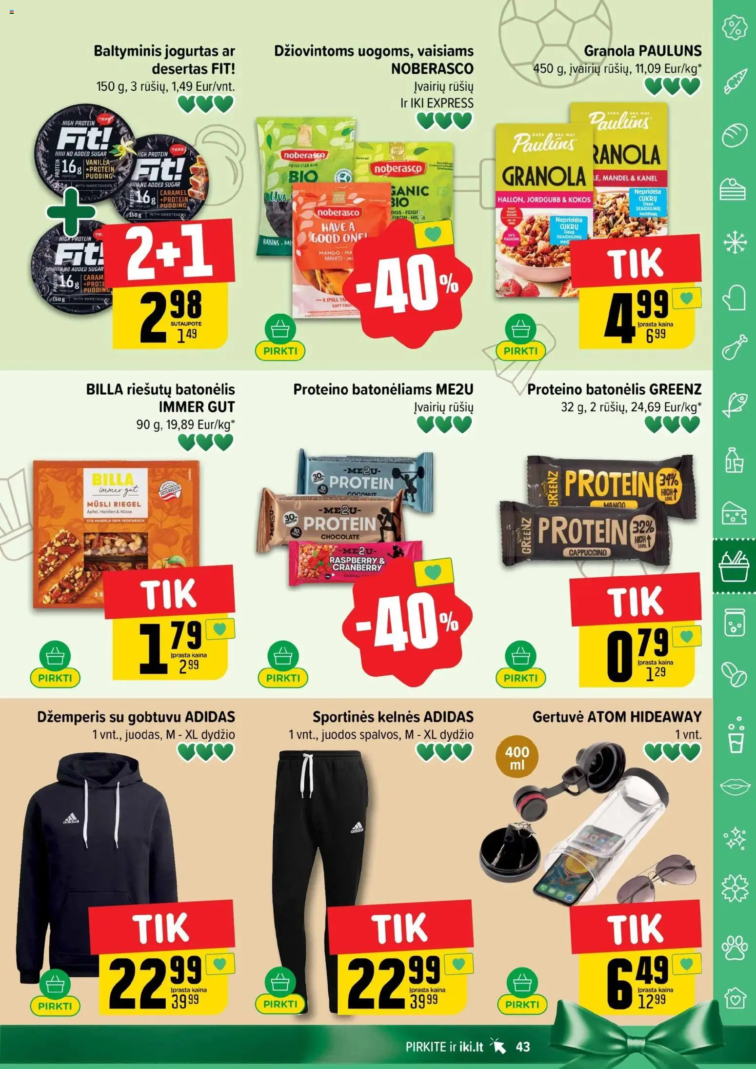 IKI akcijos nuo 03.11.2025 | Puslapis: 43 | Prekių: Sportinės kelnės, Džemperis, Jogurtas, Kelnes