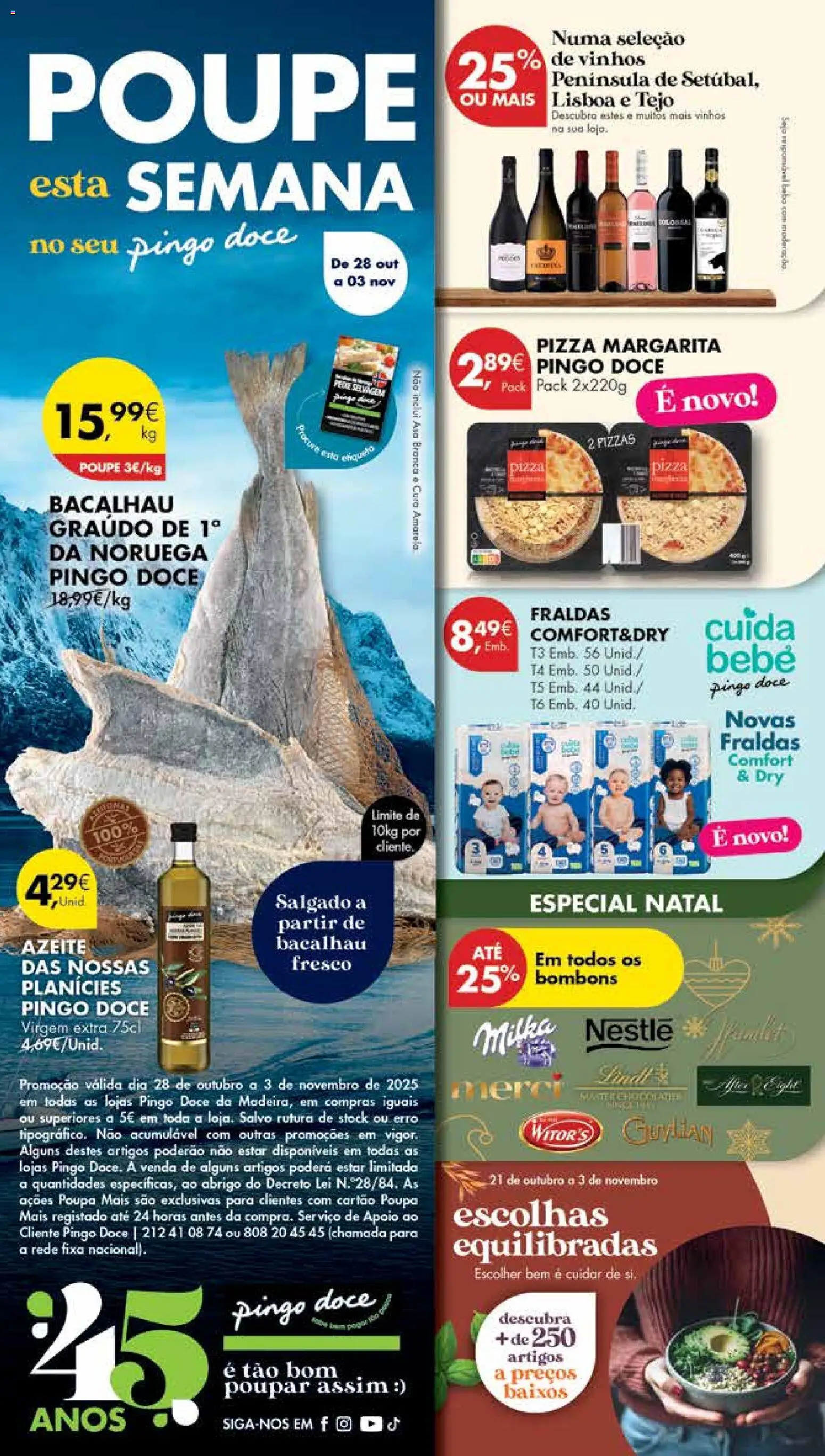 Pingo Doce Poupe Esta Semana Madeira │ válido de 28.10.2025 | Página: 32 | Produtos: Fraldas, Nestlé, Chocolate, Pizza