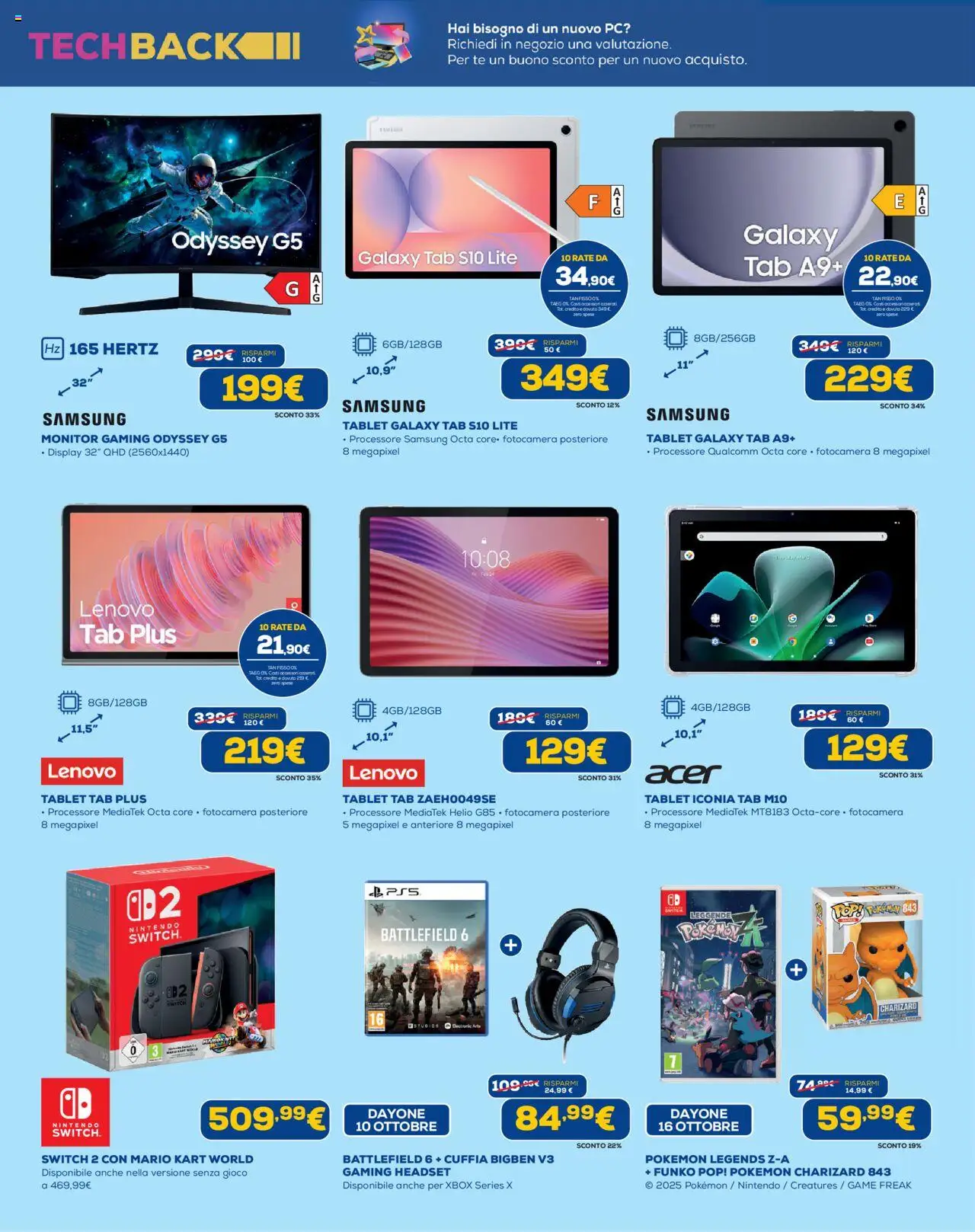 Volantino Euronics del 09.10.2025 | Pagina: 10 | Prodotti: Monitor, Fotocamera, Xbox, Samsung