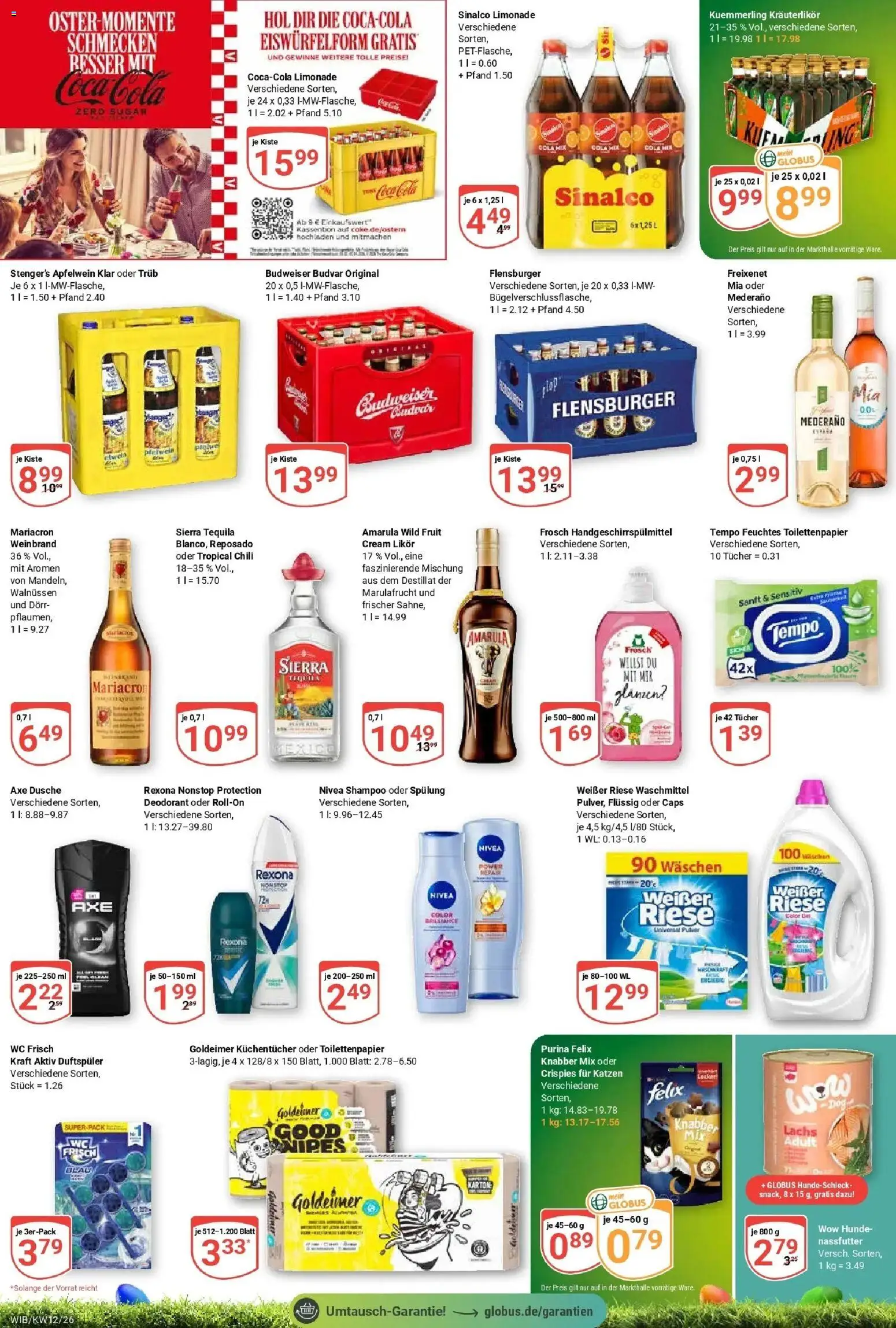 Globus prospekt Wiesbaden-Nordenstadt	 – gültig ab 15.03.2026 | Seite: 3 | Produkte: Cola, Tequila, Deodorant, Waschmittel