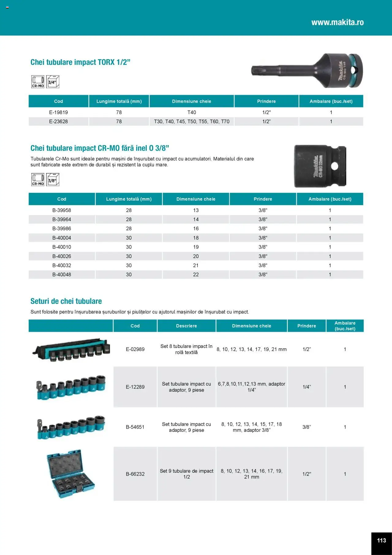 Noul catalog Makita – valabil de la 01.04.2025 | Pagină: 113 | Produse: Adaptor, Inel, Peluş Köpek Yatağı