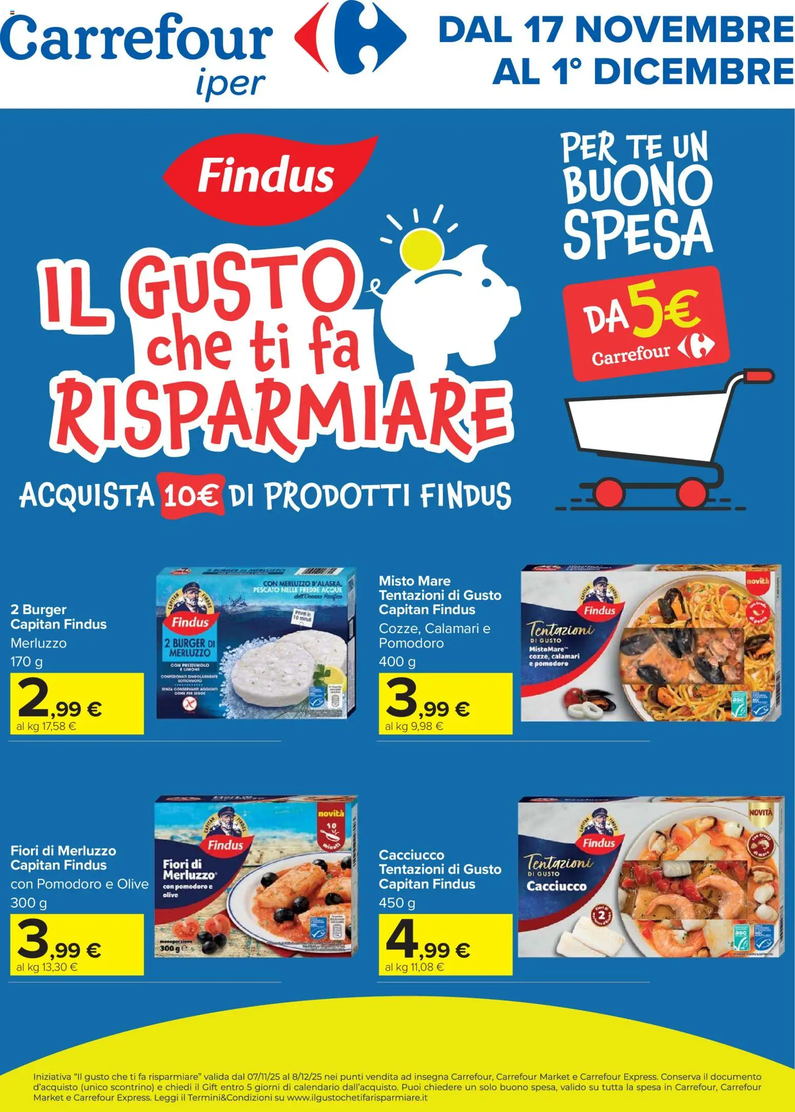 Volantino Carrefour del 17.11.2025 | Pagina: 1 | Prodotti: Tè, Calamari, Limone, Prezzemolo