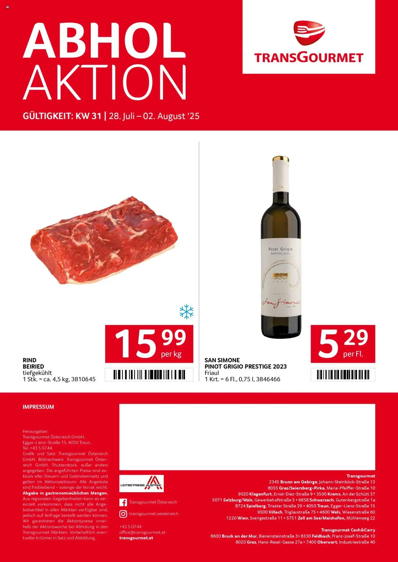 Transgourmet Flugblatt gültig ab 27.07.2025 | Seite: 28