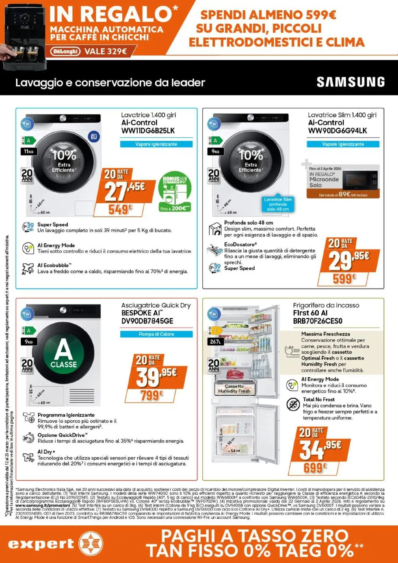 Volantino Expert del 12.03.2026 | Pagina: 3 | Prodotti: Freezer, Data, Frigorifero da incasso, Samsung