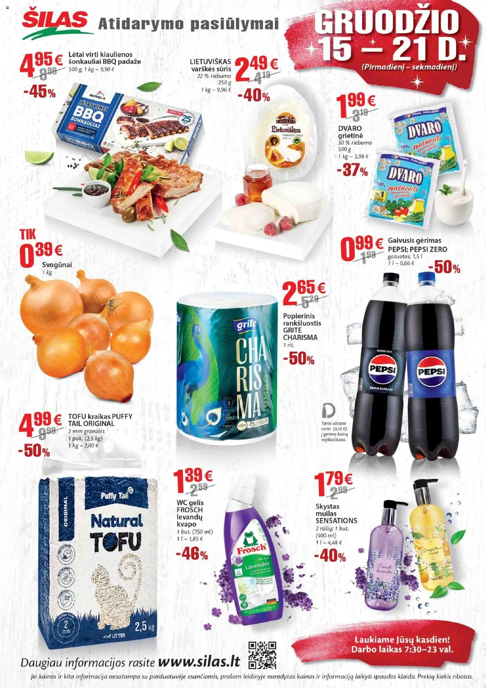 Šilas akcijos nuo 15.12.2025 | Puslapis: 2 | Prekių: Rankšluostis, Sūris, Wc, Grietinė