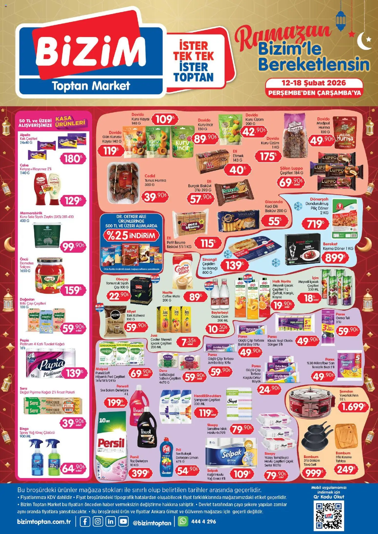 Bizim Toptan Katalog - 12.02.2026 tarihinden itibaren geçerlidir | Sayfa: 2 | Ürünler: Döner, Kağıt havlu, Mayonez, Hurma