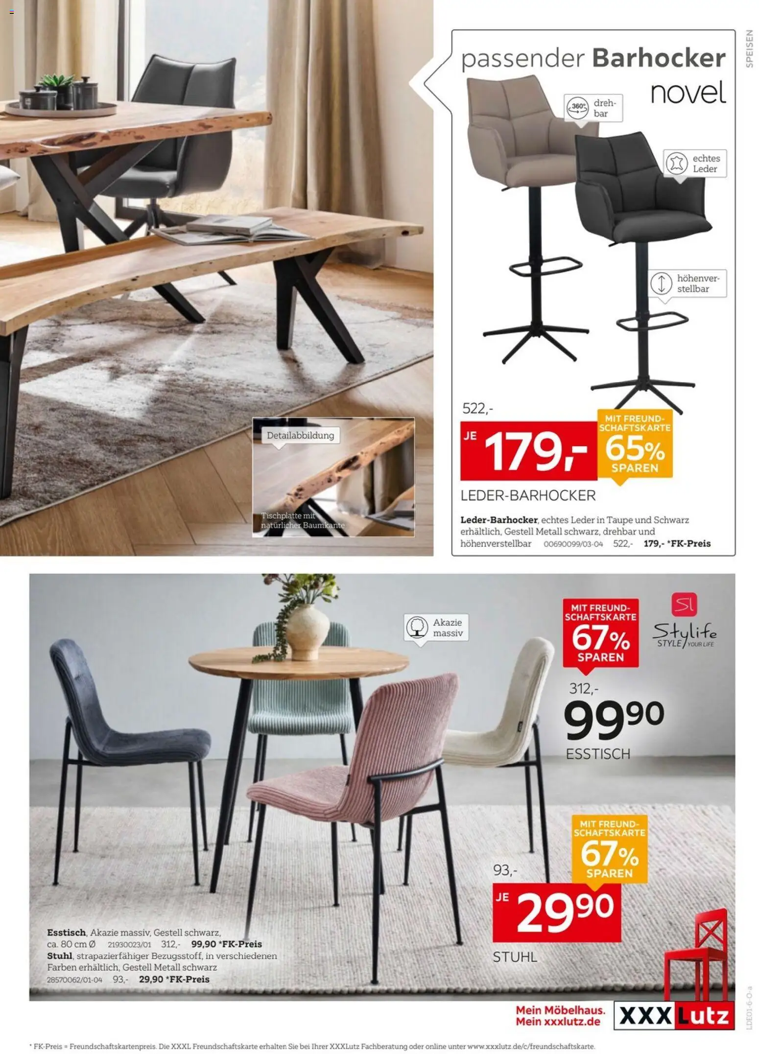 XXXL Lutz - Nr. 1 beim Preis – gültig ab 27.12.2025 | Seite: 23 | Produkte: Esstisch, Barhocker, Stuhl