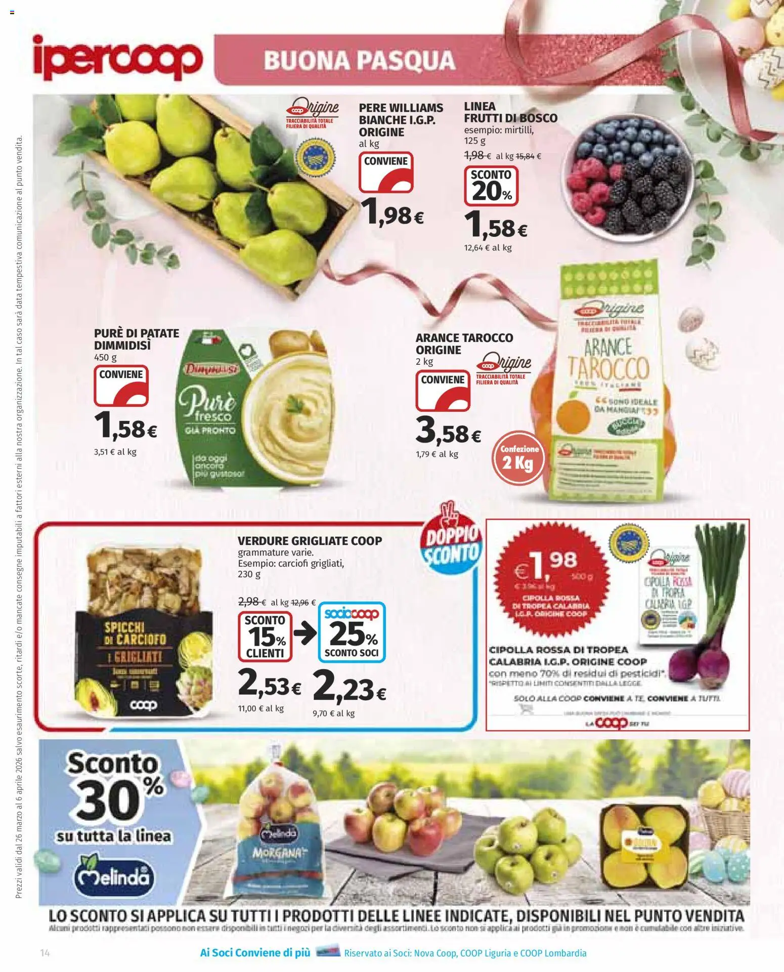 Volantino Ipercoop del 26.03.2026 | Pagina: 14 | Prodotti: Arance, Tè, Verdure, Carciofi