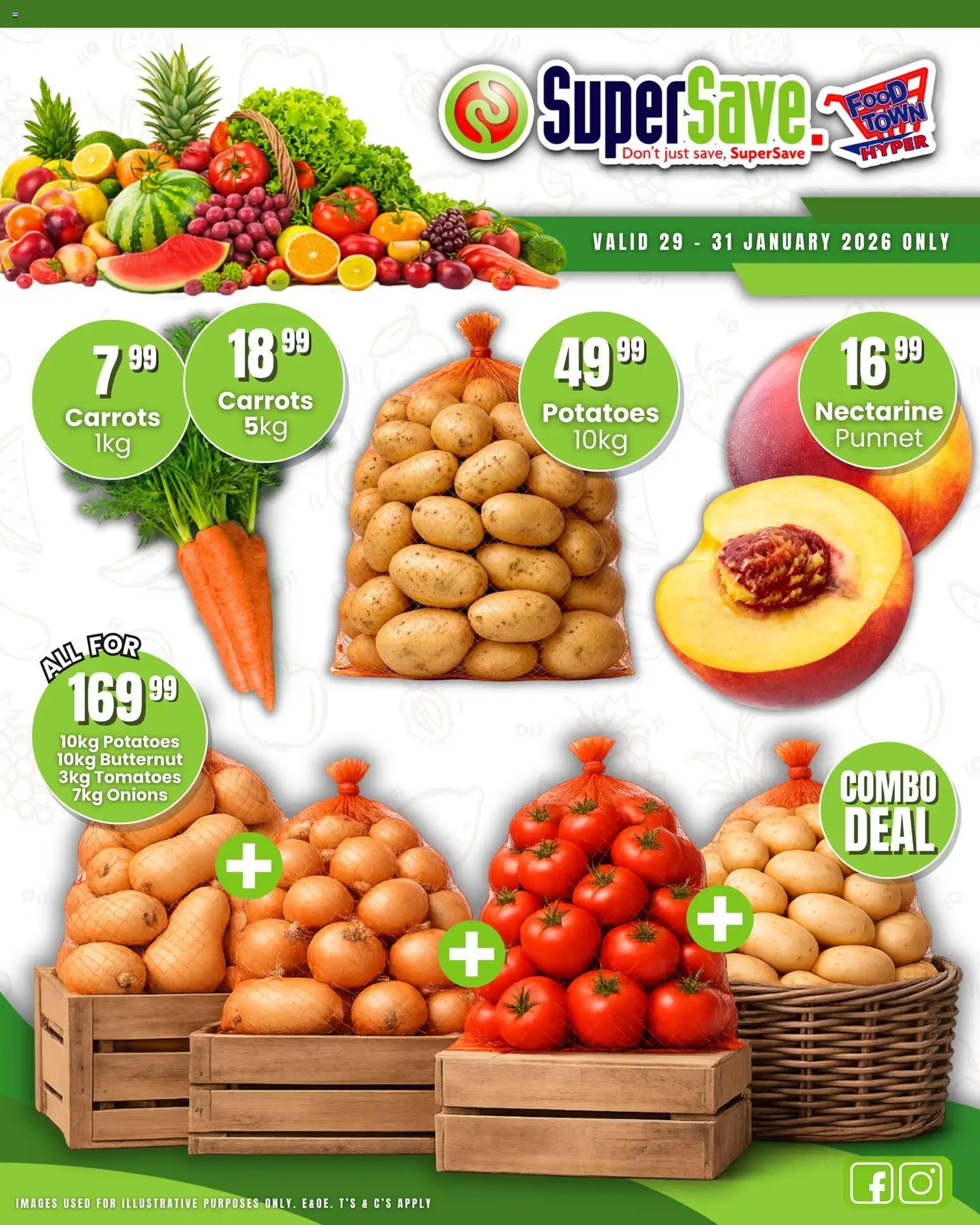 New Super Save catalogue – valid from 29.01.2026 | Page: 1 | Products: Tomatoes, Carrots, Potatoes, Onions