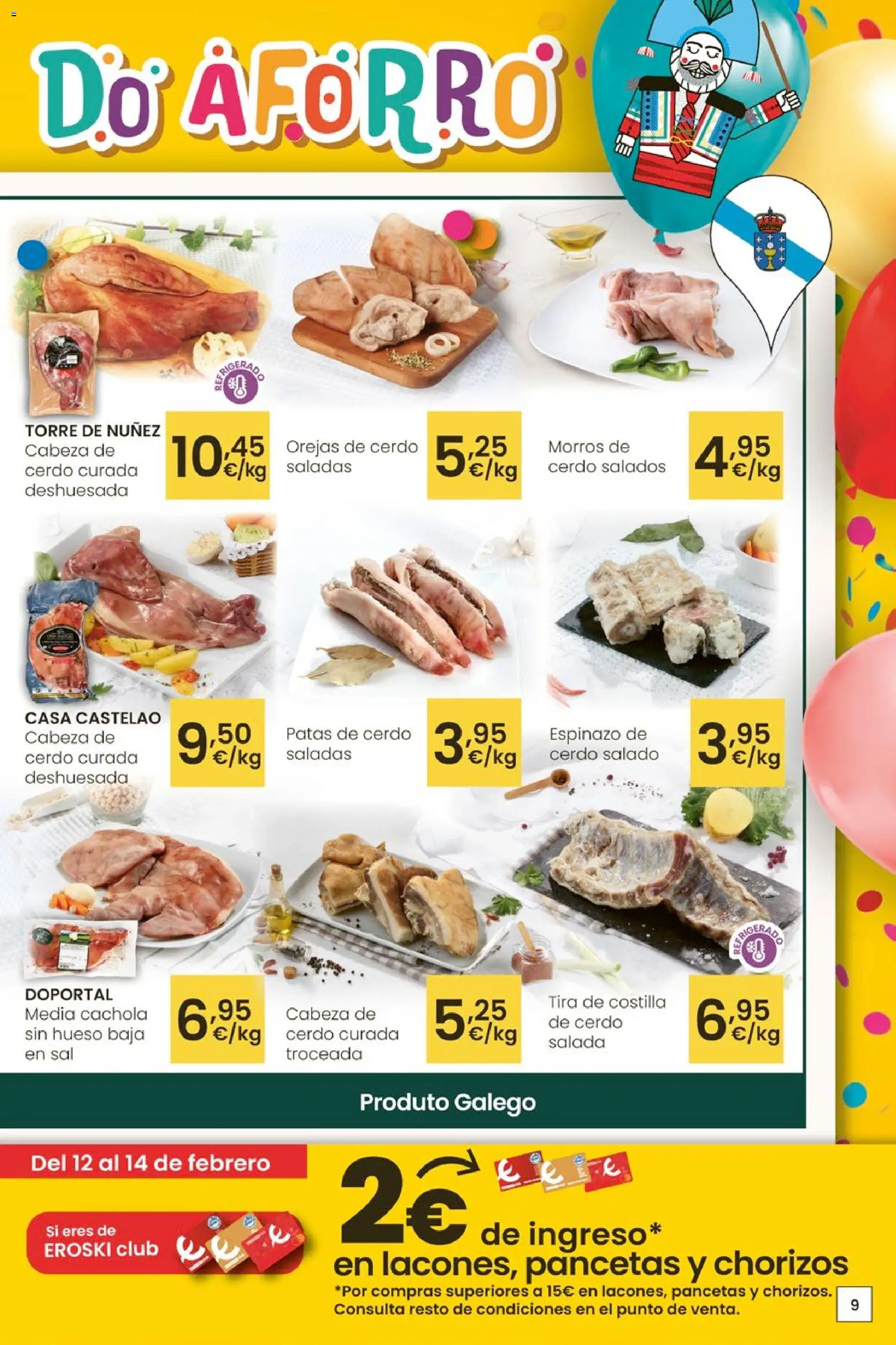 Eroski - Entroido do aforro │ válido desde el 12.02.2026 | Página: 9 | Productos: Cerdo